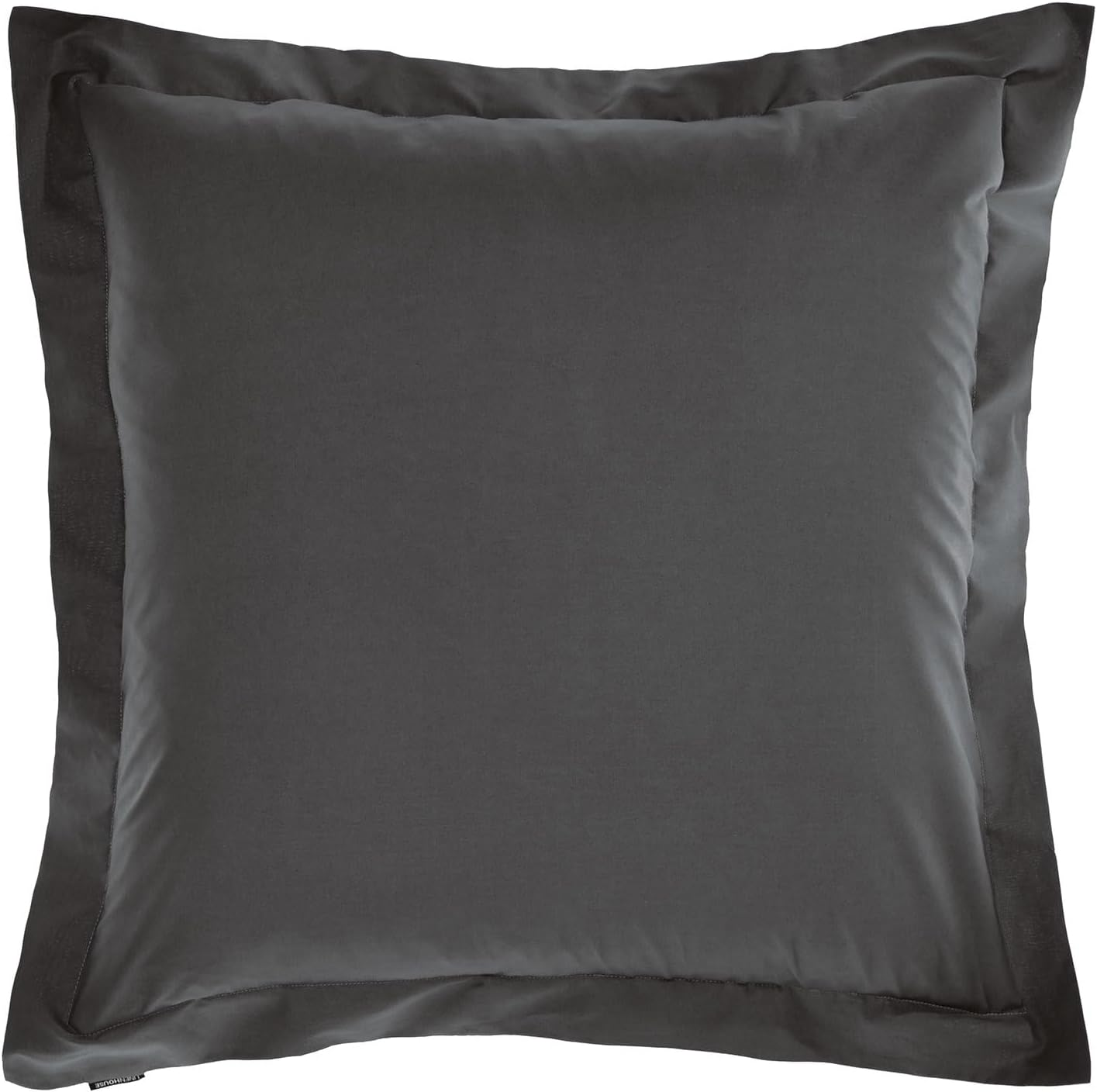 Linen House 300TC Cotton Percale European Pillowcase, Charcoal