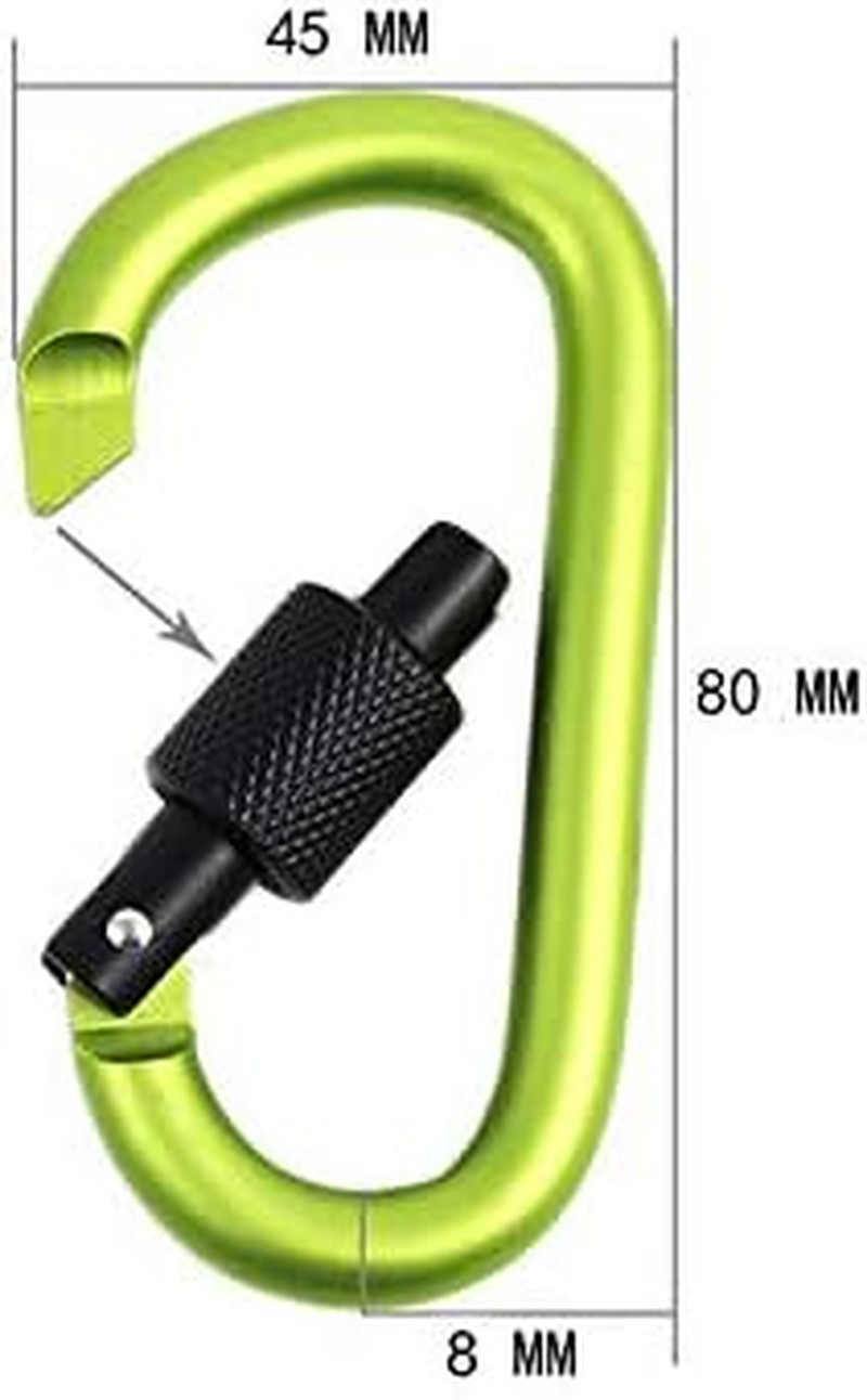 Onwon Aluminum Carabiner D-Ring Locking Key Security Camping Climbing Hiking Keychain (10 PCS) image number 1