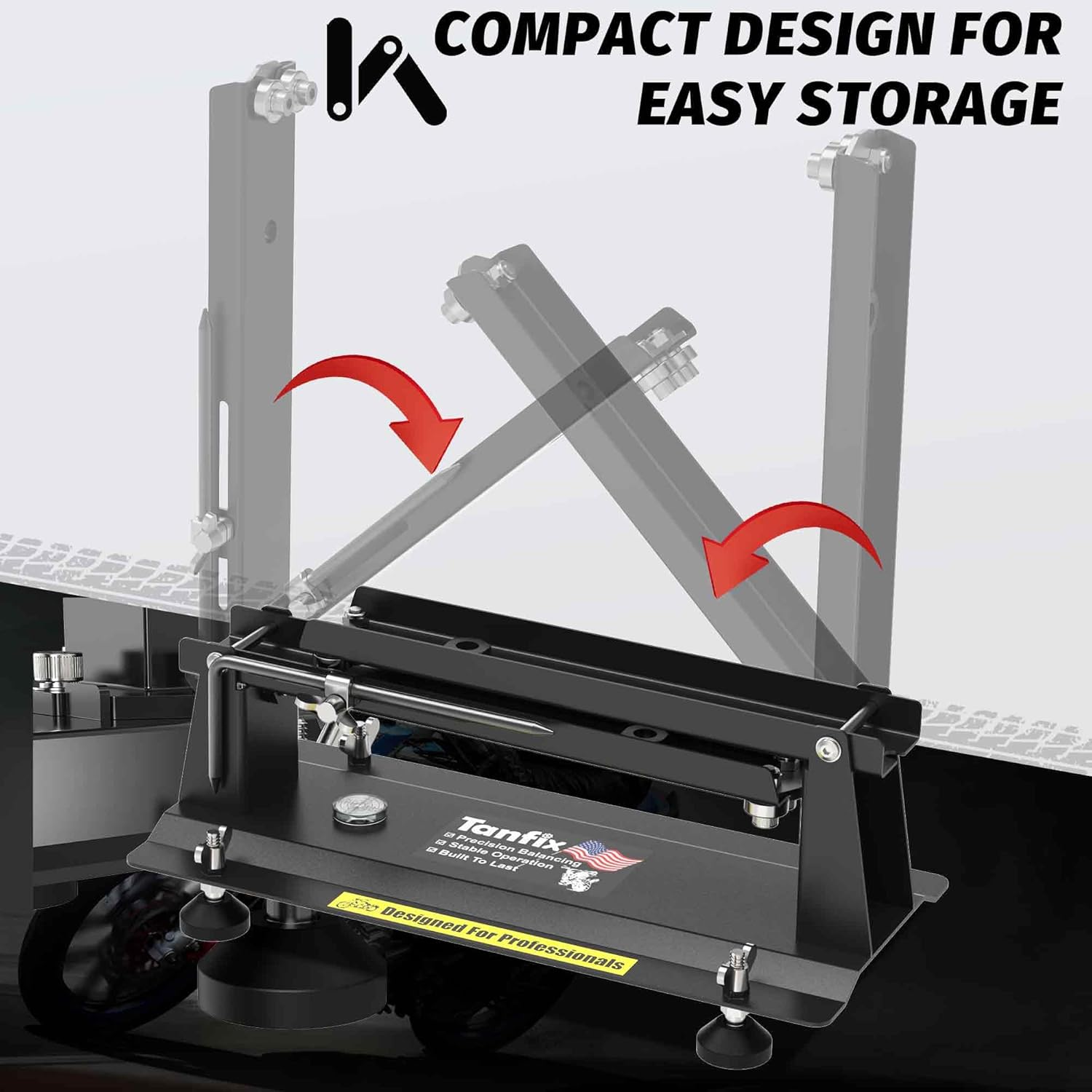 Motorcycle Wheel Balance Stand, Heavy-Duty Single-Axle Wheel Balancing Tool for Static & Dynamic Tire Alignment, Balancer for Sport and Dirt Bike Wheels (Heavy-Duty Version) image number 3