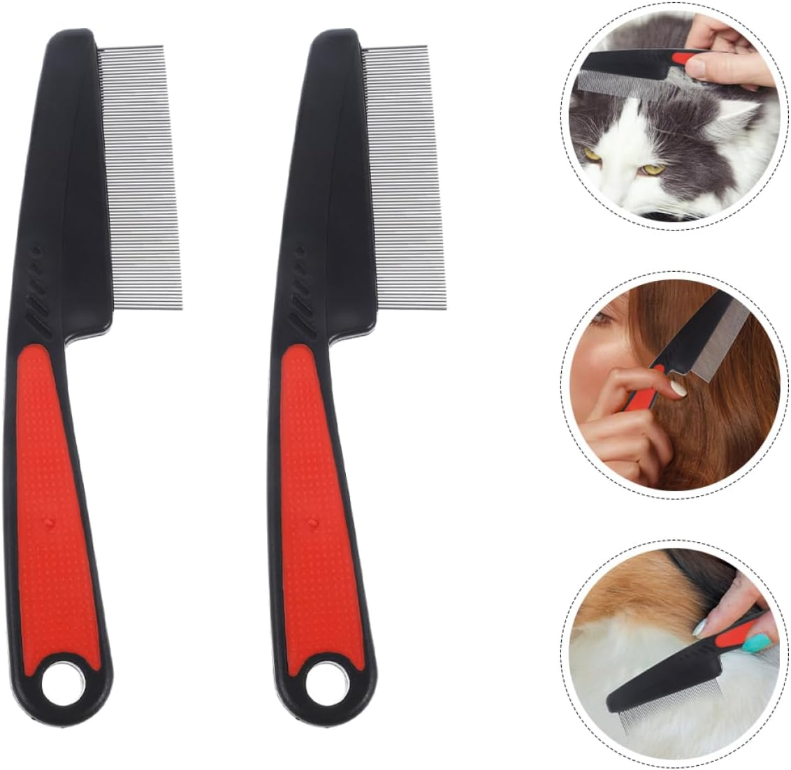 FRCOLOR 2Pcs Professional Fine Hair Combs for Men Women Dandruff Comb for Scalp Pet Hair Removal image number 6