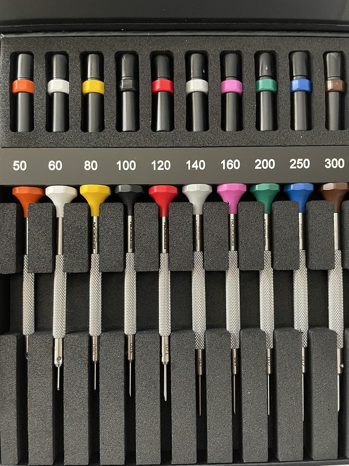 BERGEON 30081-AC10 Set of 10 INOX Watchmaker Screwdrivers in Wooden Box Tool