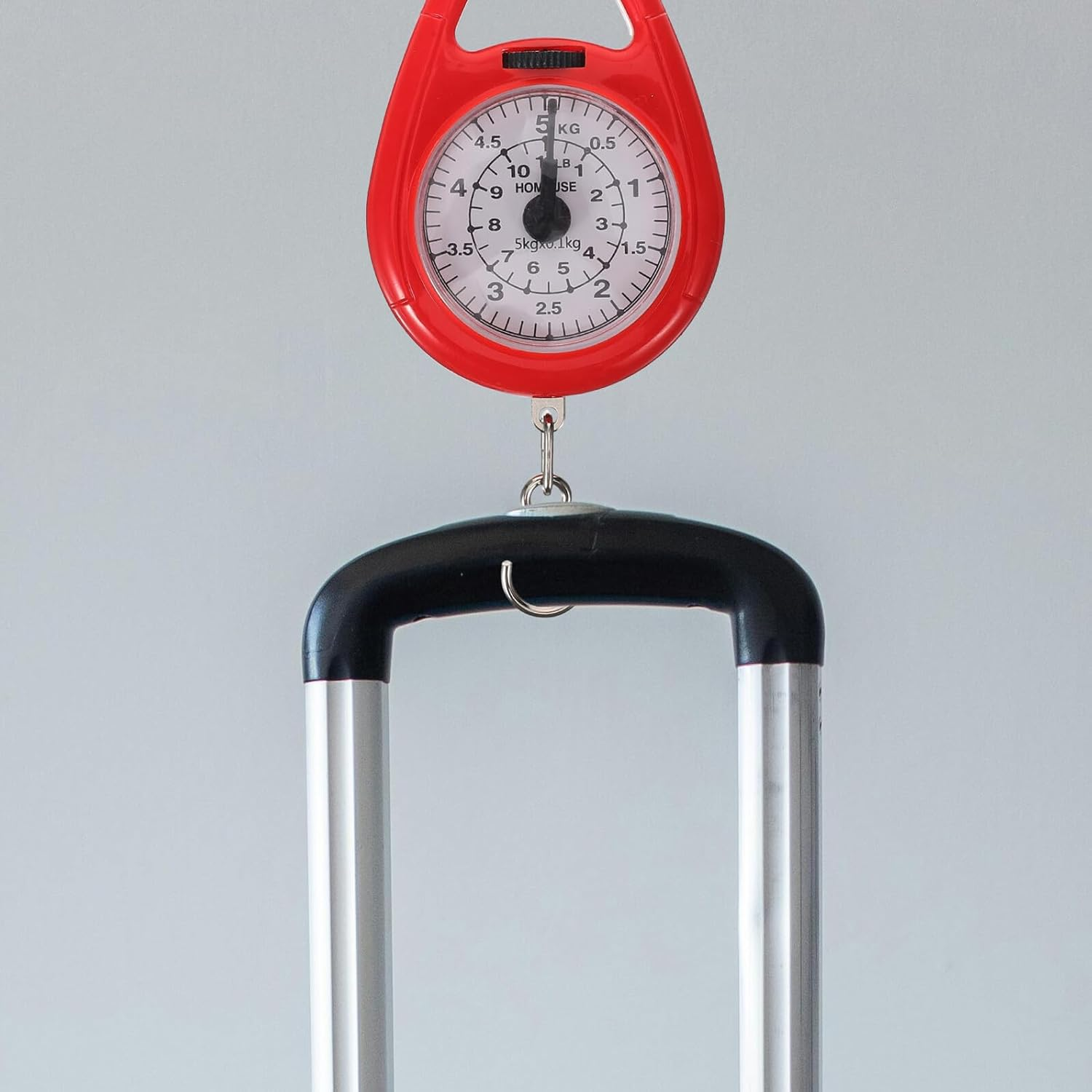 HOMOCONO Mini Spring Scale Portable Mechanical Luggage and Fishing Weighing Tool with Hook Compact Travel Scale for Accurate Weight Measurement Use Red Handheld Steelyard image number 2