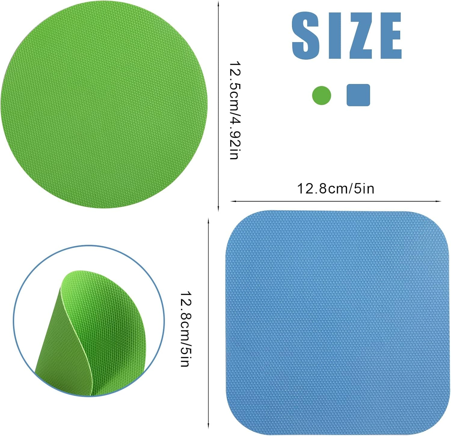 LUTER 4Pcs Jar Opener, Rubber, Multi-Function Silicone Bottle Opener for Seniors with Arthritis Weak Hands Lid Cap Gripper Pads Kitchen Coasters Gadgets(Light Blue, Green) - Light Blue, Green image number 3