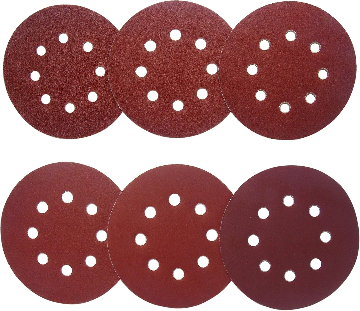 5 Inch 8 Holes Sanding Discs 60 80 120 180 240 320 Sandpaper for Random Orbital Sanders (60 Pcs 6 Kind #60-#320) image number 1