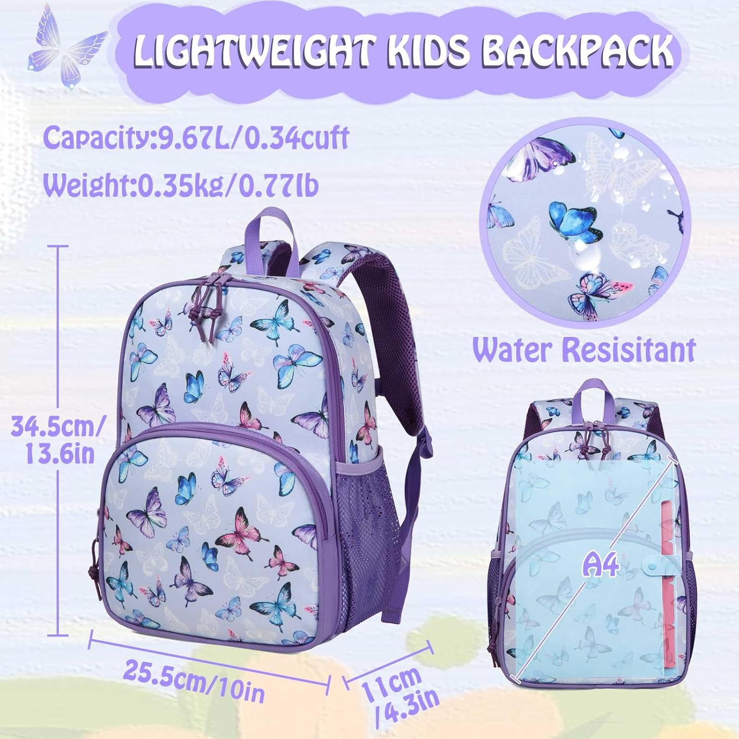 Toddler Backpack, Kasqo Lightweight Kids Backpack Schoolbag Preschool Kindergarten Bookbag for Little Boys and Girls with Reflective Stripe, Age 3-6 Years Old