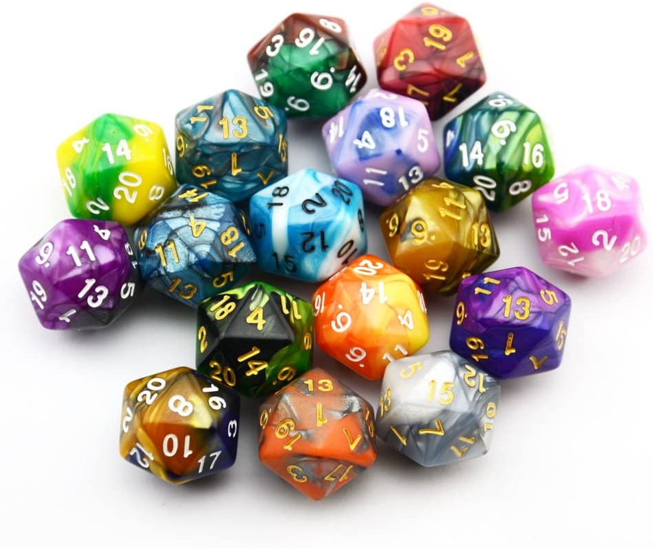 Smartdealspro 10-Pack Two Color 20 Sided Dice D20 Polyhedral Dice for DND RPG MTG Table Games - Color 12 image number 3