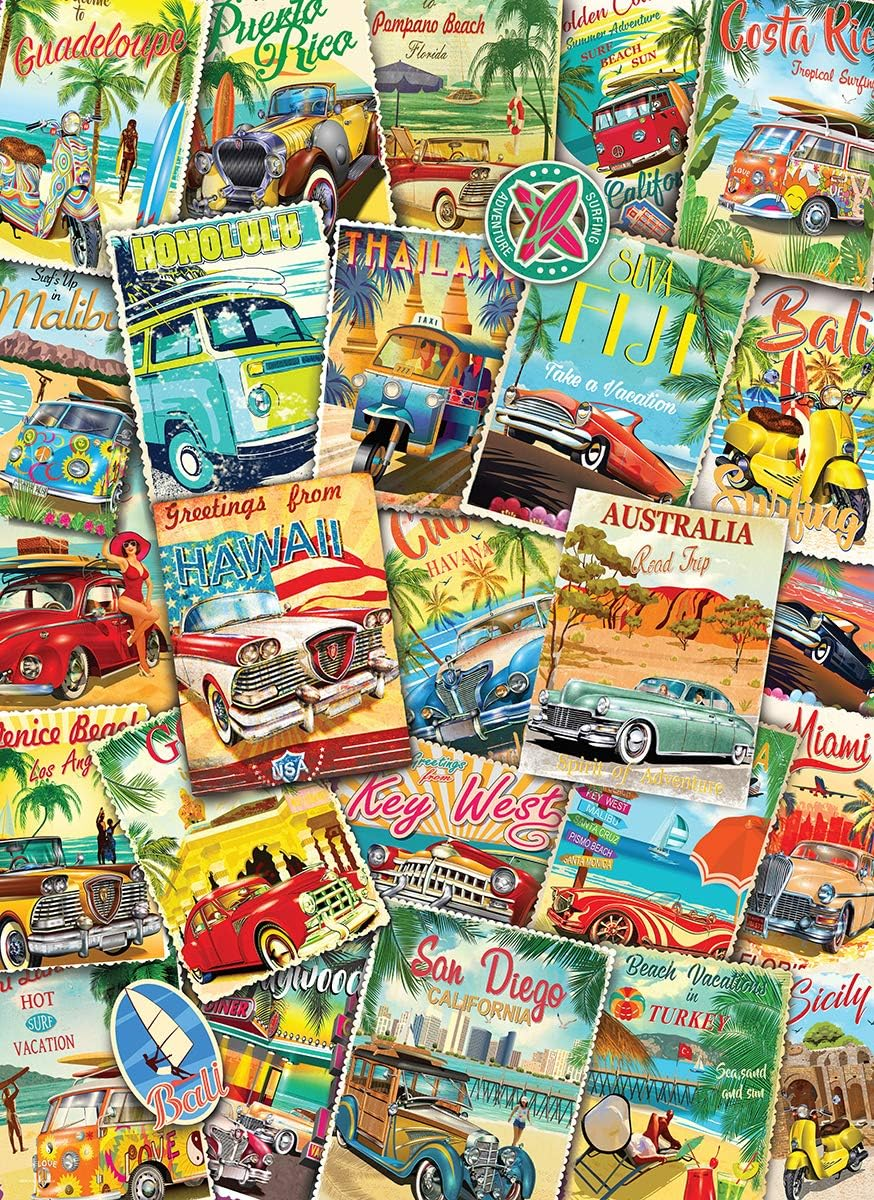Eurographics Vintage Travel Collage Jigsaw Puzzle (1000 Pieces) image number 1