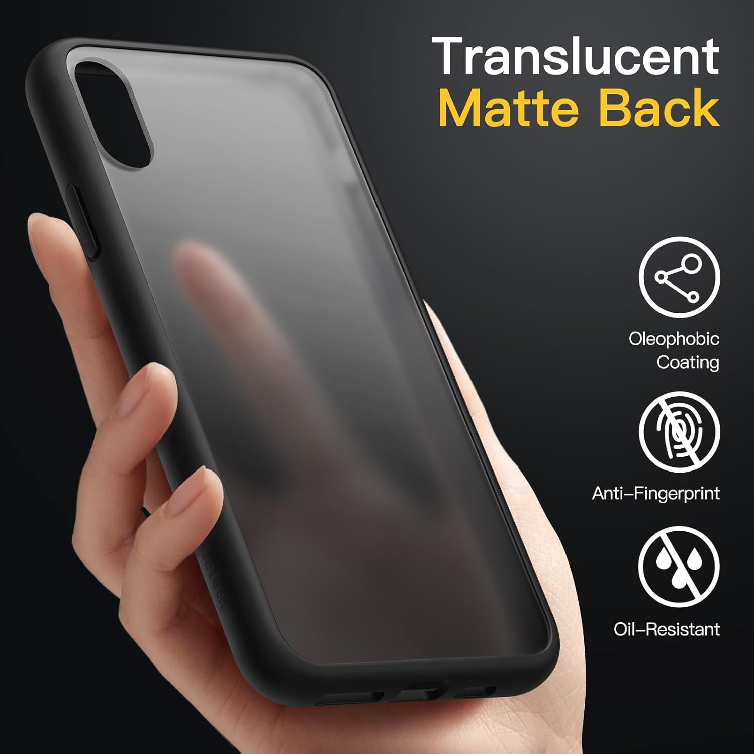 Jetech Matte Case for Iphone XR 6.1-Inch, Shockproof Military Grade Drop Protection, Frosted Translucent Back Phone Cover, Anti-Fingerprint (Black) - Red image number 3