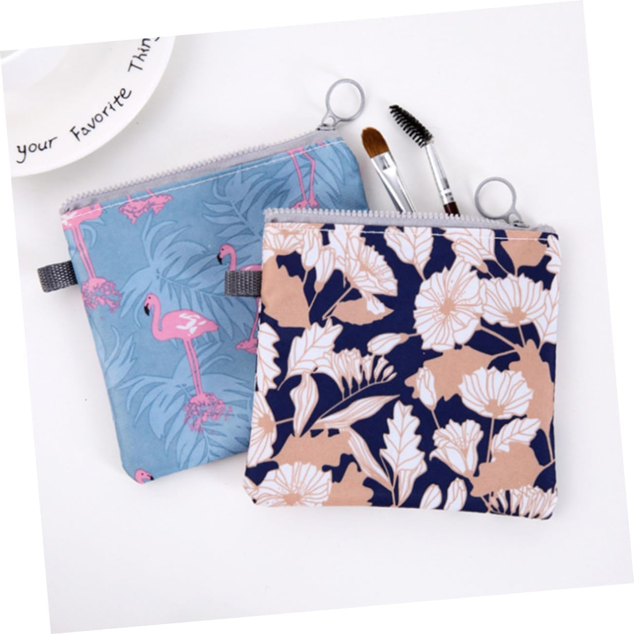 Ipetboom 10Pcs Chic Coin Bags Portable Change Bags Adorable Sanitary Napkin Pouches for Travel Zipper for Lipstick and Change for Toiletries image number 4