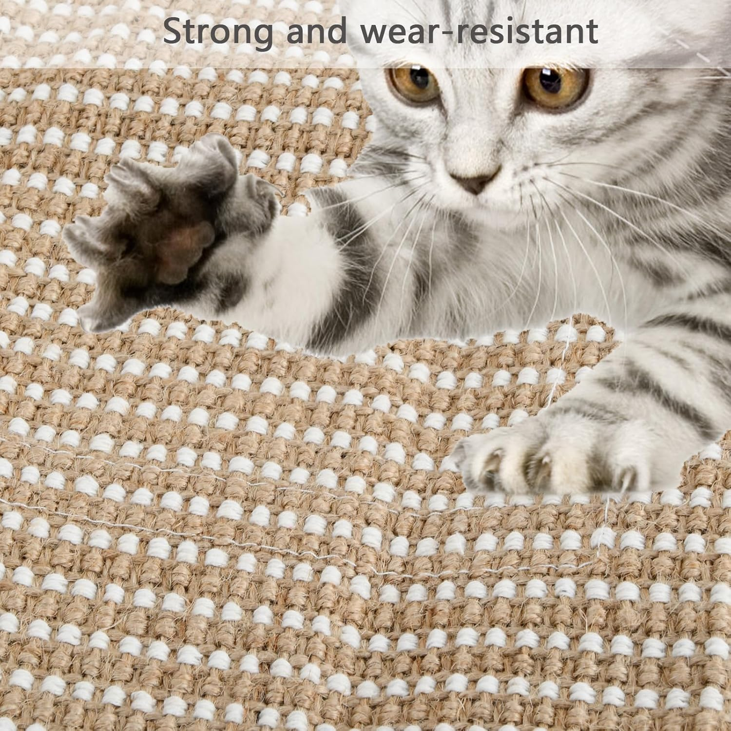 Amexo Cat Scratching Mat, 36 X 58 Cm, Cat Scratching Mat, Scratching Wall for Cats, Scratching Pads for Cats, Furniture Couch Protection image number 2