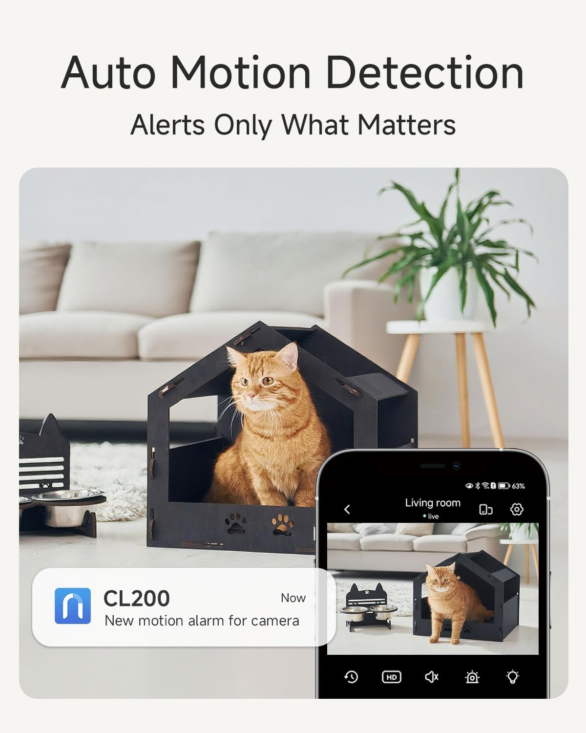 Noorio 2-Way Video Calling Camera, One Click Call 2K Security Camera Indoor, 360&deg; Pan/Tilt Pet Cam with Phone App, Color Night Vision Baby Monitor/Dog/Pet, CL200 image number 6