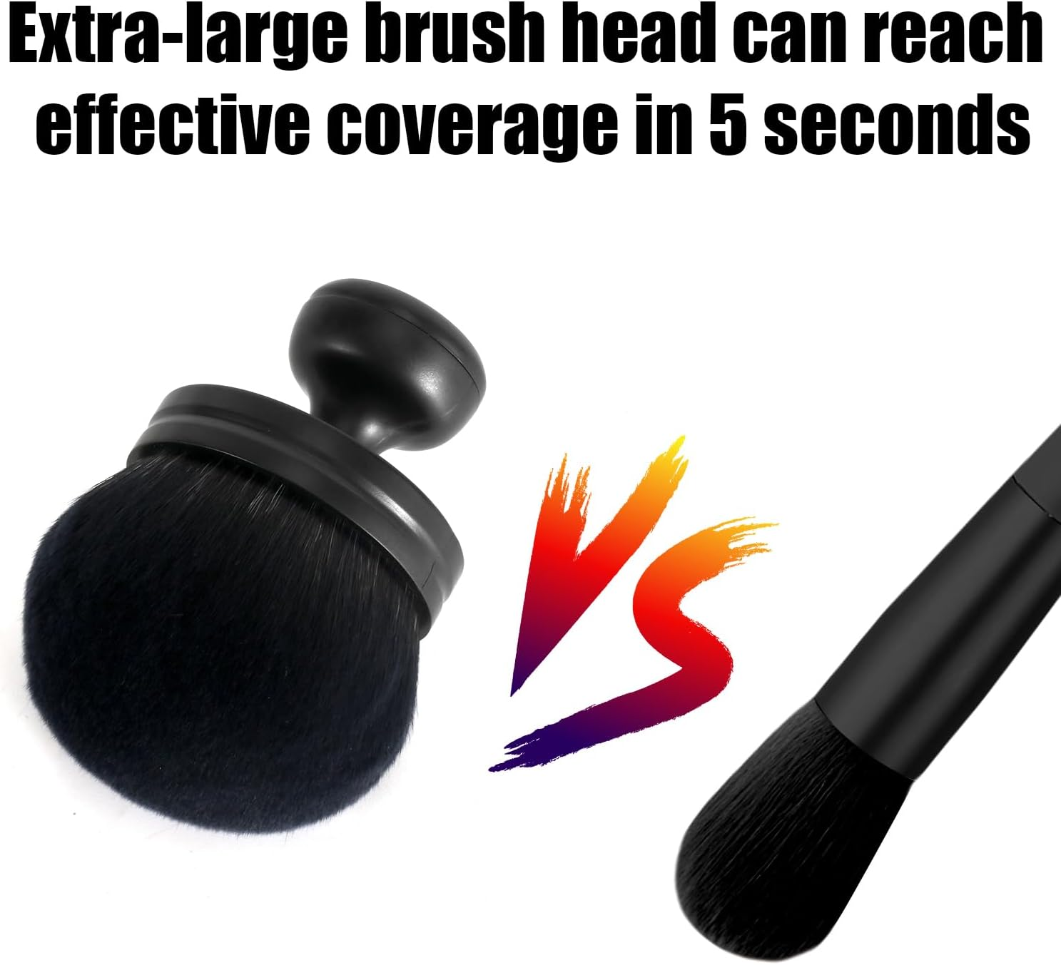 Extra Large Self-Tanning Pedzel, Wide Head Body Makeup Scrub Oval Applicator for Self Tanning on Back Scrub Kabuki for Sun Cream Subclad Face (Black) image number 1