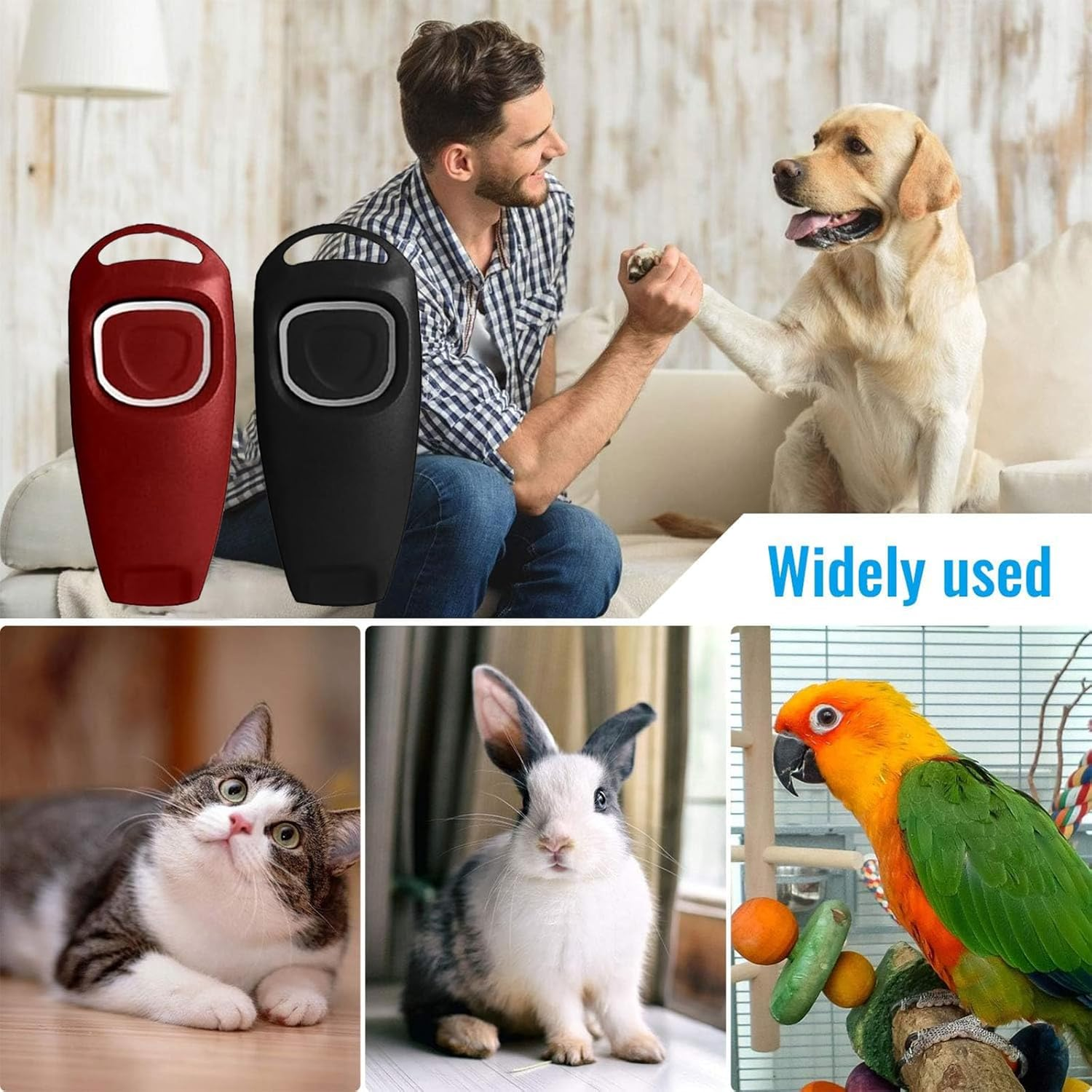 Dog Whistle, Dog Whistle for Callback, 4-Piece Professional Dog Whistle and Clicker Training Set, High Pitch Audible Dog Whistle with Lanyard and 2 in 1 Professional Training Clicker, for Dog Indoor image number 2