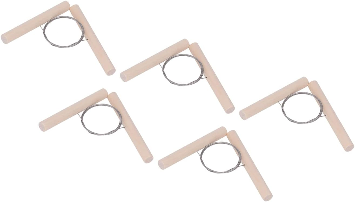 Clay Cutter, 5 Pcs Stainless Steel Wire Cutting Pottery Tools with Double Wooden Handle, Portable Wire Clay Cutter, Cut off Tools for Clay, Ceramic, Art Sculpture, Cheese, Dough image number 3