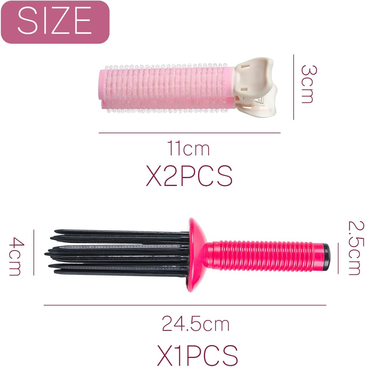 1 Curly Comb and 2 Hairpins, Hair Salon Tools, Hair Fluffy Comb, Portable Styling Comb image number 3