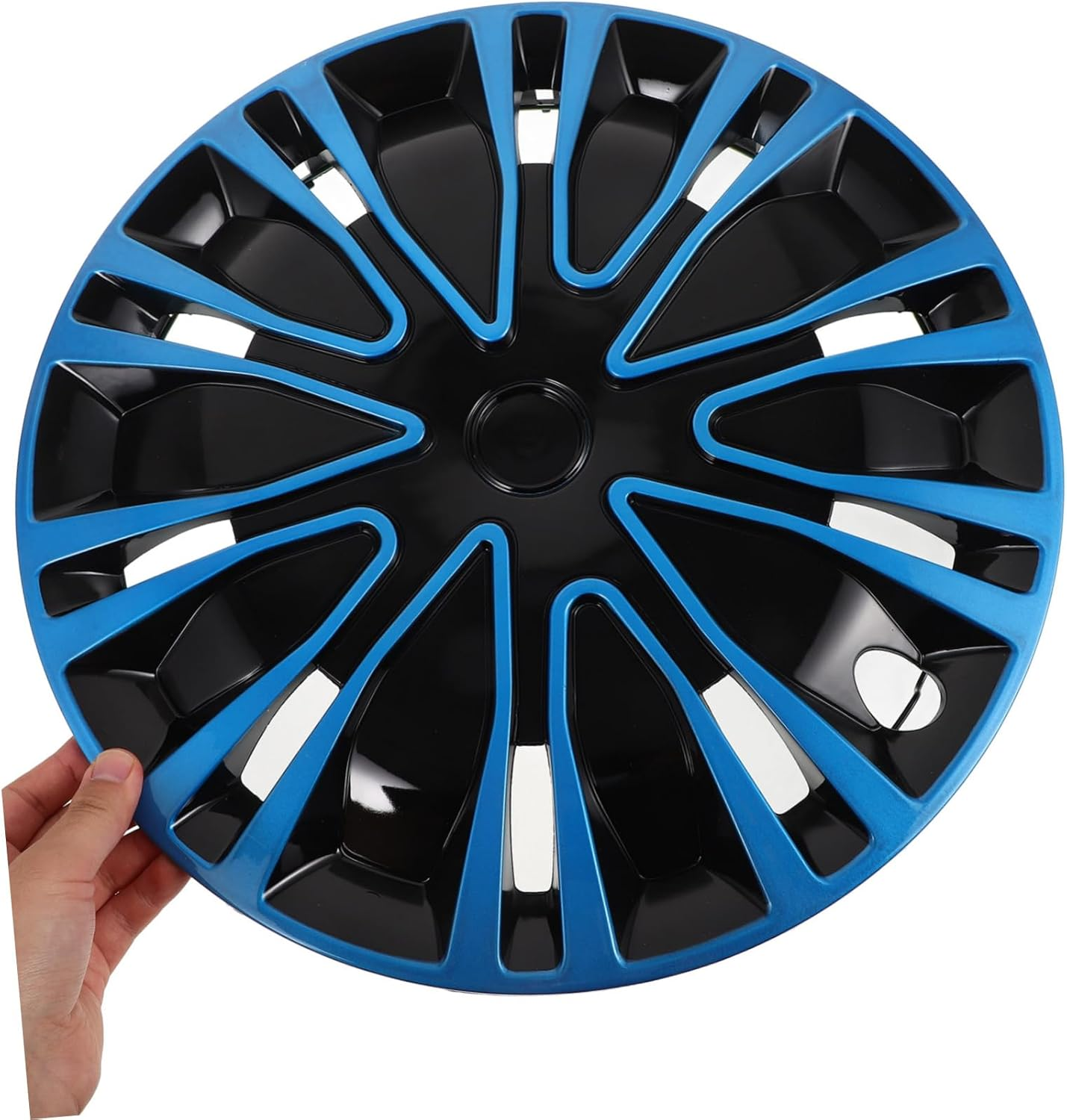 GRIRIW 15-Inch Blue Black Car Hubcap Wheel Cover Universal Automotive Decorative Hub Caps Vehicle Rim Cover for Passenger Cars image number 2