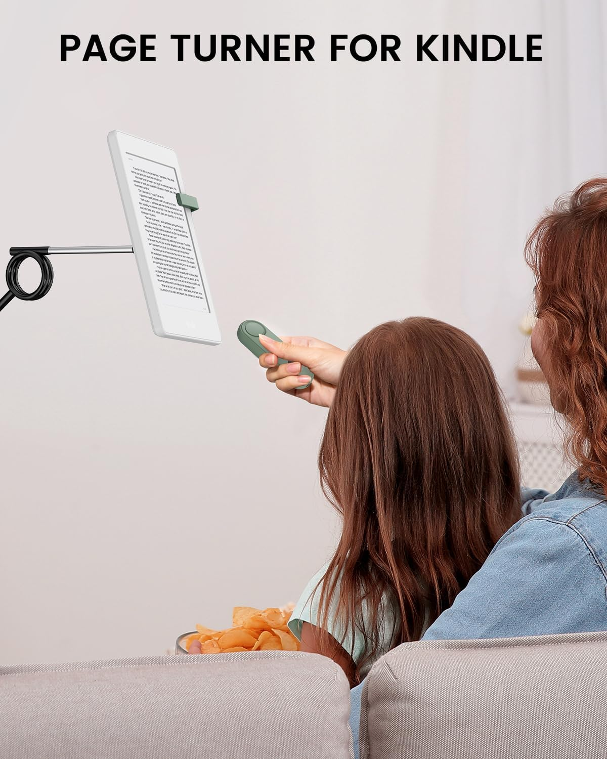 RF Remote Page Turner for Kindle, RF Remote Control Clicker, for Kindle Paperwhite Accessories Kobo E-Book Ipad Tablets Phone Reading Novels,E-Book,Green - Pink image number 5