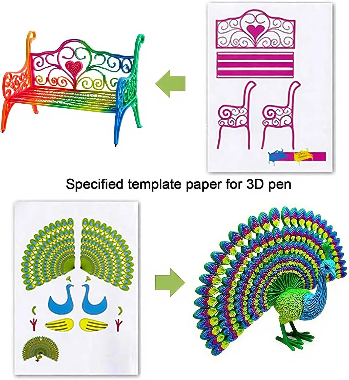 3D Printing Drawing Book 40 Different Cartoon Designs 3D Drawing Books for 3D Printing Pen for Kid 3D Pendiy Gift 3D Pen Stencils Templates image number 1