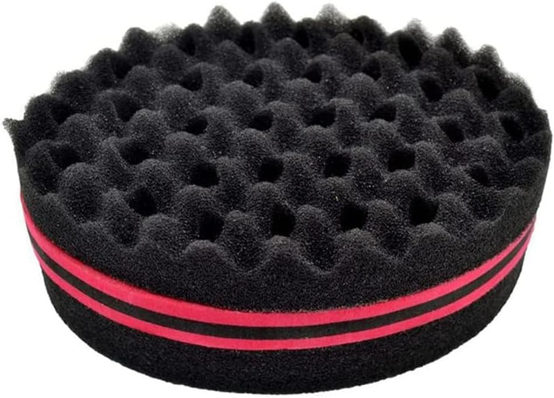 Wave Barber Hair Brush Curl Brush Sponge Twist Curl Coil Magic Tool for Dreads Afro Locs Black Red image number 2