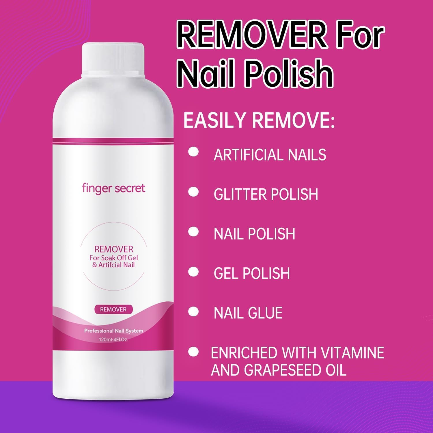 Gel Nail Polish Remover Kit Nail Polish Gel Remover 120Ml & Nail Brush Cleaner 120Ml Professional Gel Remover Quickly Clean Nail Brushes with Glass Cup Nail Cleaning Pads for Nails image number 2