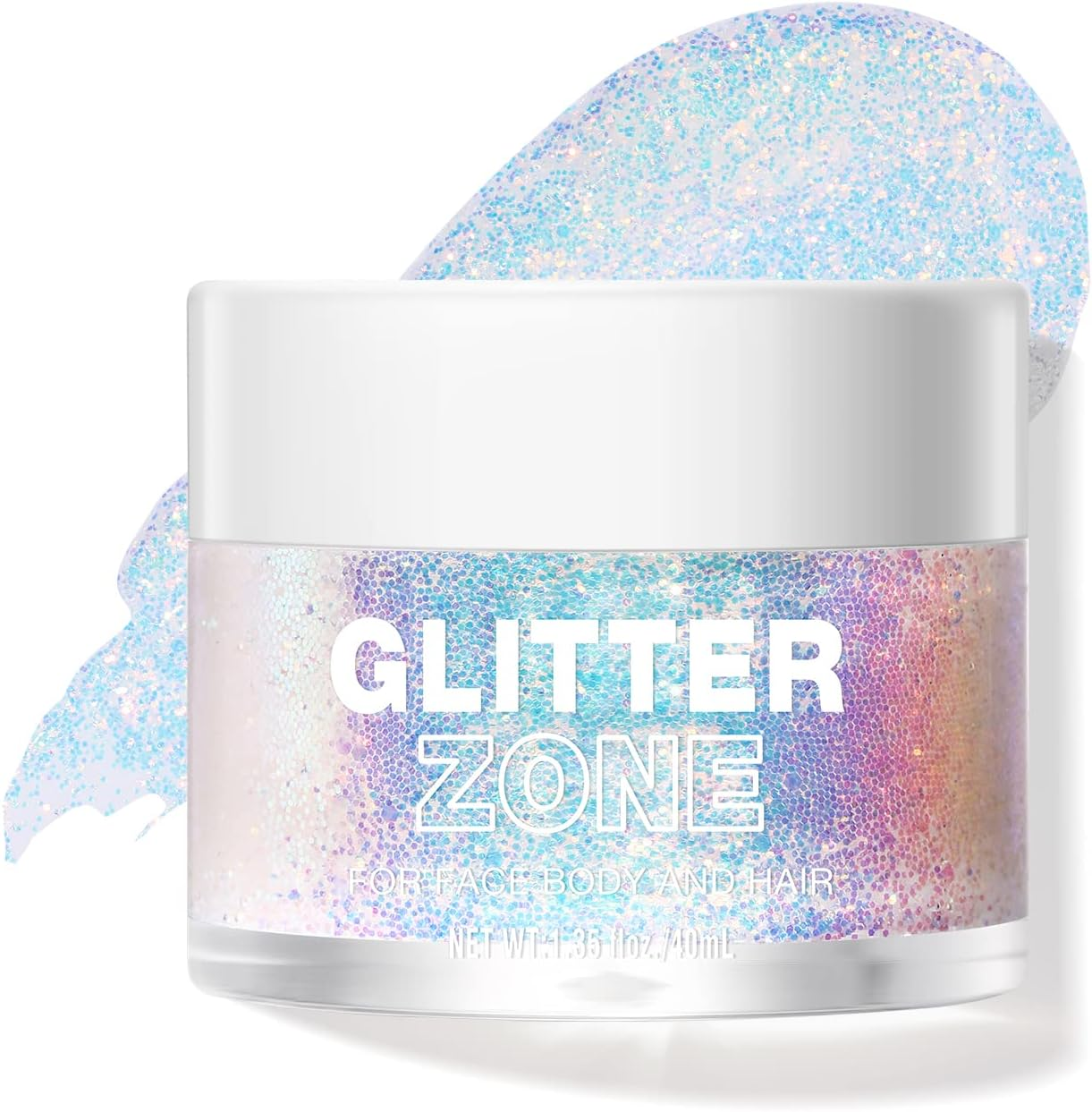Bestland Holographic Body Glitter Gel - Cosmetic-Grade, Color Changing Glitter for Face, Body, and Hair, Safe and Easy to Use, Perfect for Festivals Parties, Vegan & Cruelty Free (04 Frosty Azure)