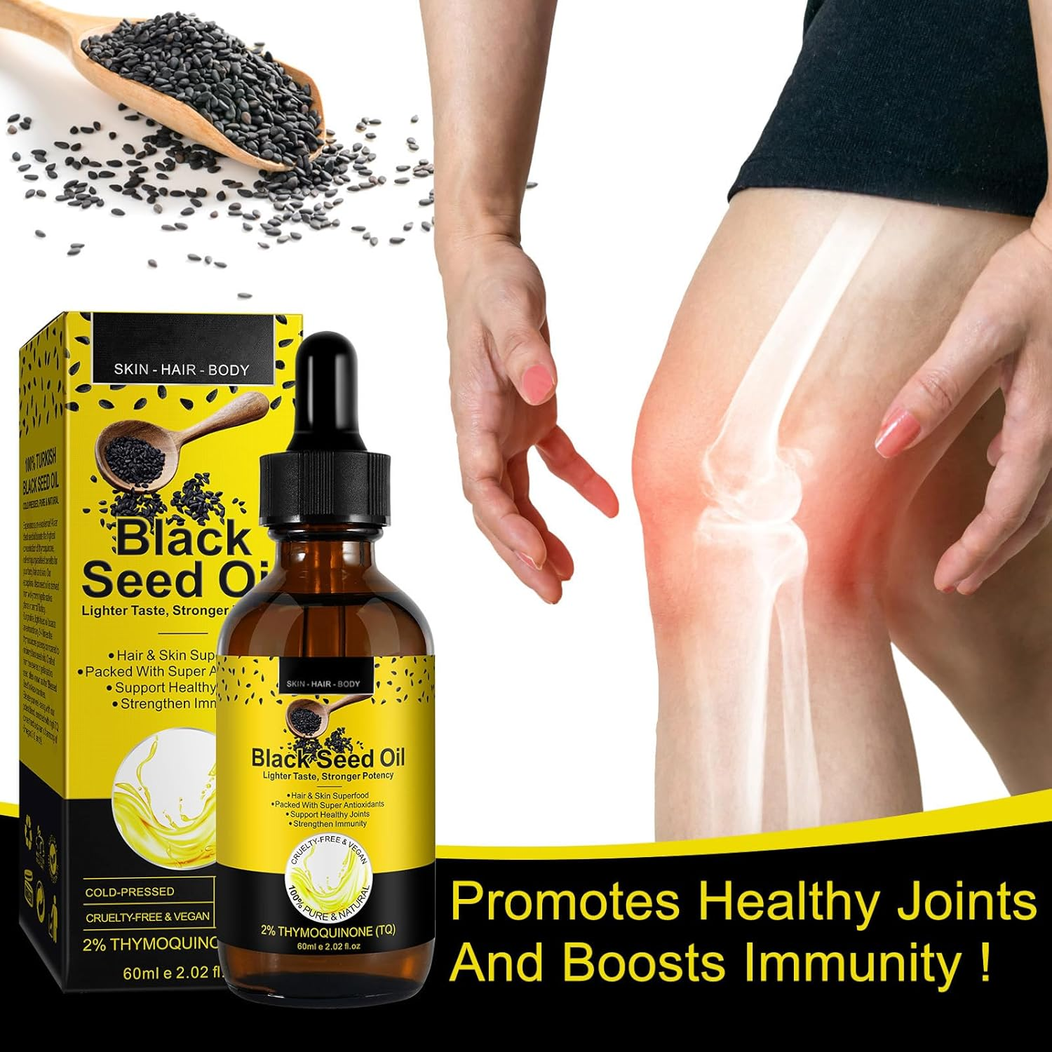 EQEIYICS Organic Castor Oil, Jamaican Black Castor Oil Seed Oil (Black Seed Oil) image number 4