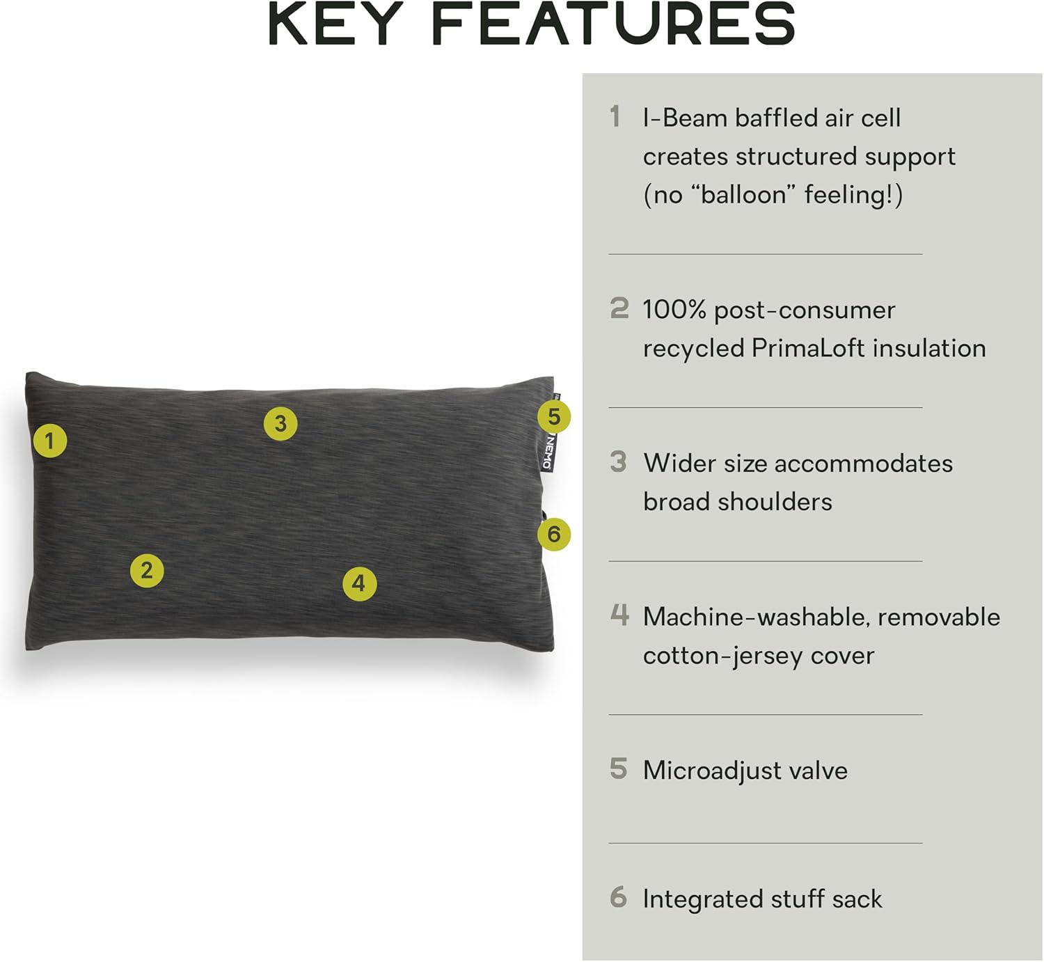 Nemo Fillo Elite Ultralight Backpacking Pillow image number 3