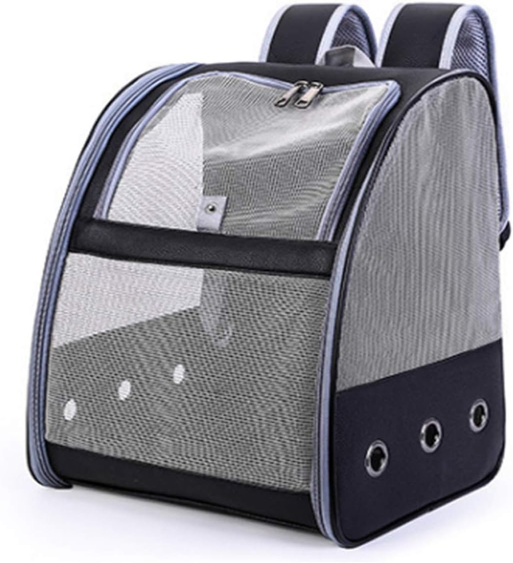 Bird Cage Breathable Carrier Backpack，Foldable Lightweight Outdoor Travel Multi Purpose Pet Bag，Pu Polyester Mesh with Bird Perch Parakeet Parrot Stand Natural Wood for Outdoor or Indoor image number 1