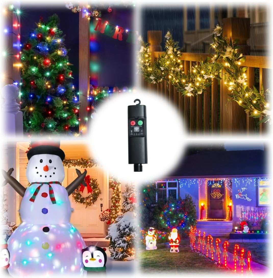 Rechargeable Light String Replacement Adapter with USB Charge Port - LED Power Supply - 8 Modes Timer - Waterproof & Portable Transformer for Christmas Lighting,String Light,Inflatable Device (1)