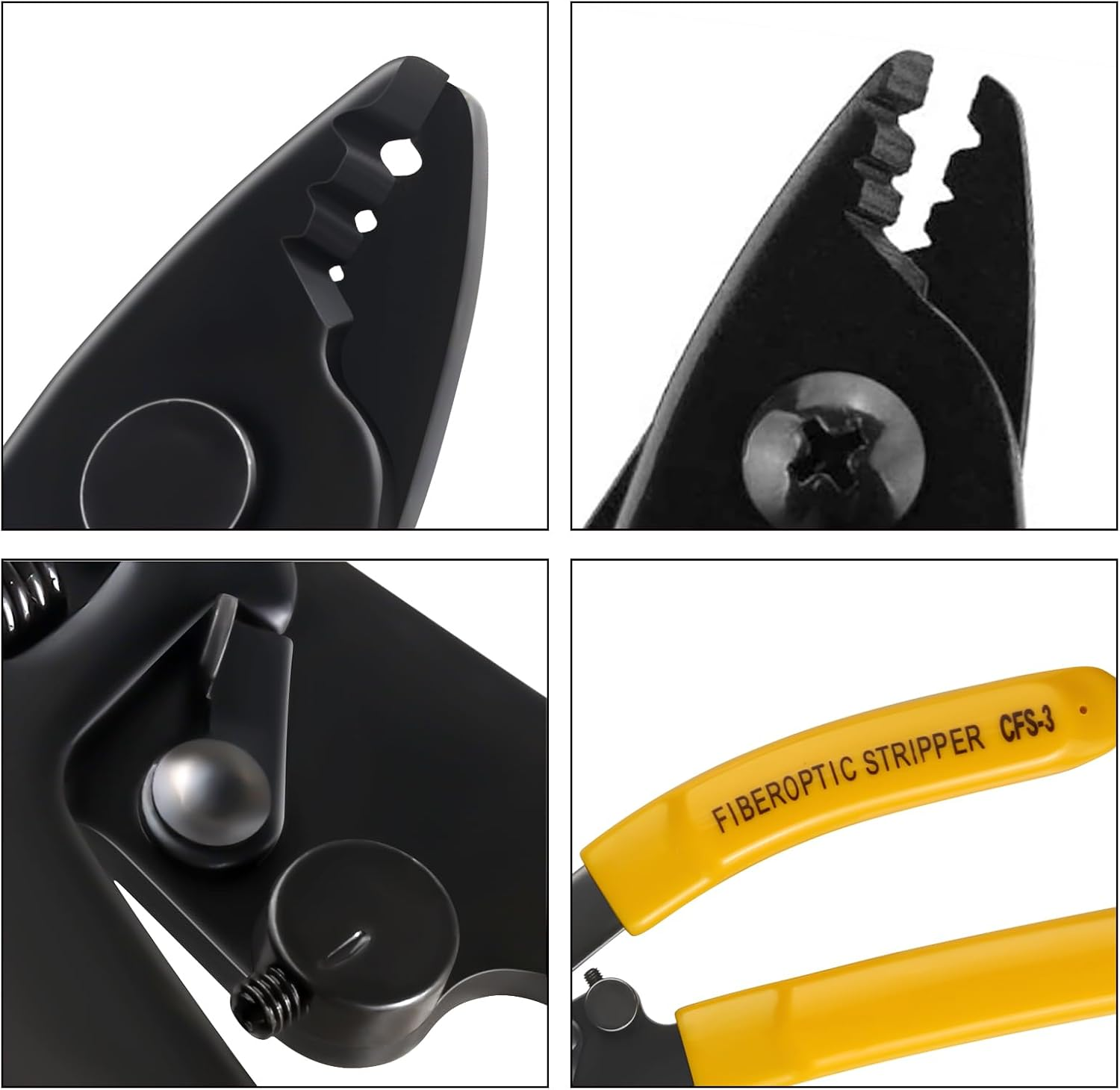 Xunsomten-2Pc CFS-3 Optical Fiber Stripper Upgraded Three-Hole Tail Pliers Used to Strip the Coating on 125&Mu;m/250&Mu;m Optical Fibers image number 1