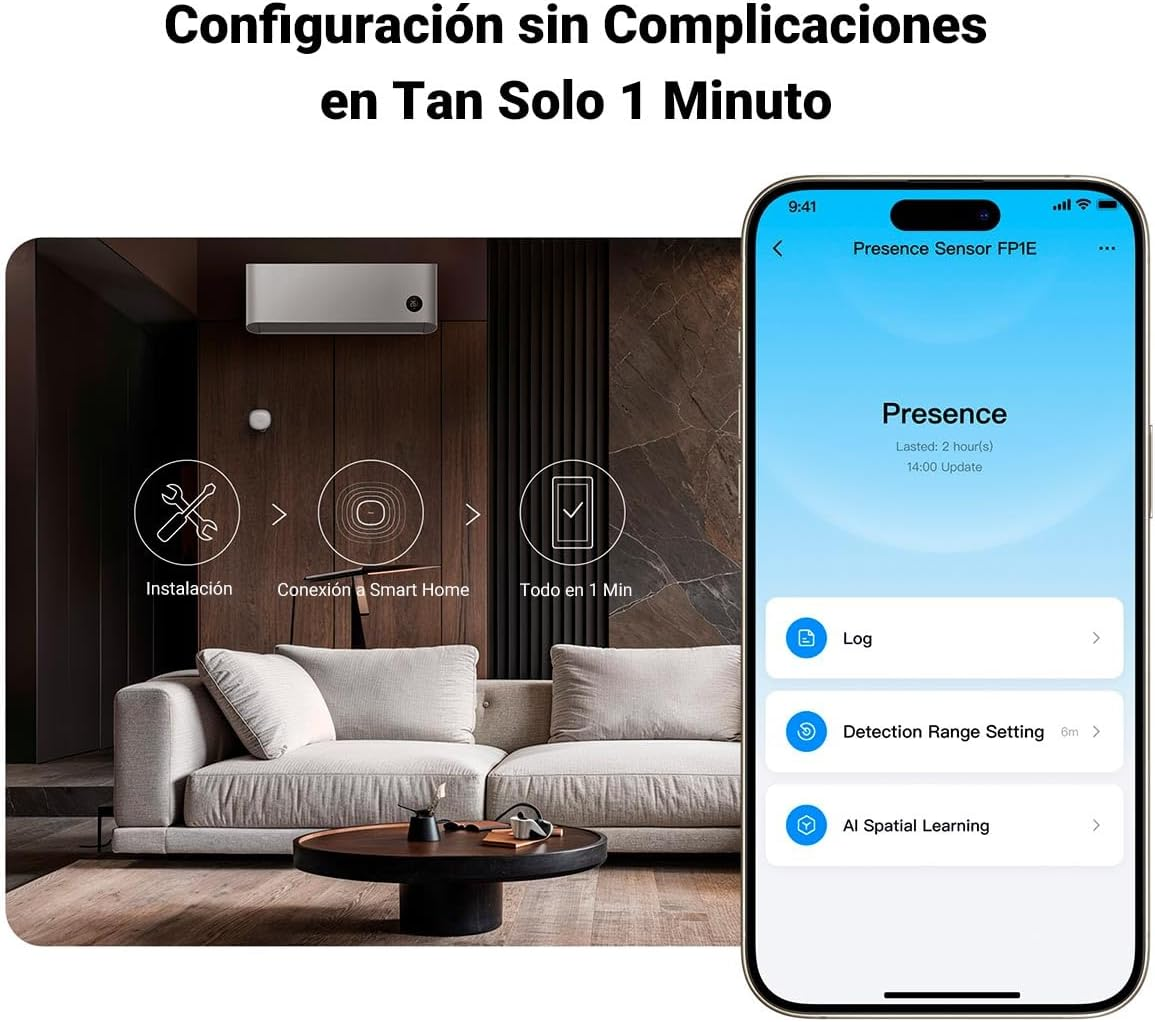 Aqara Zigbee Presence Sensor FP1E with Matter, Requires Aqara Zigbee 3.0 HUB, Mmwave Radar Wired Motion Sensor, AI Spatial Learning, Supports Homekit, Alexa, Google Home image number 1
