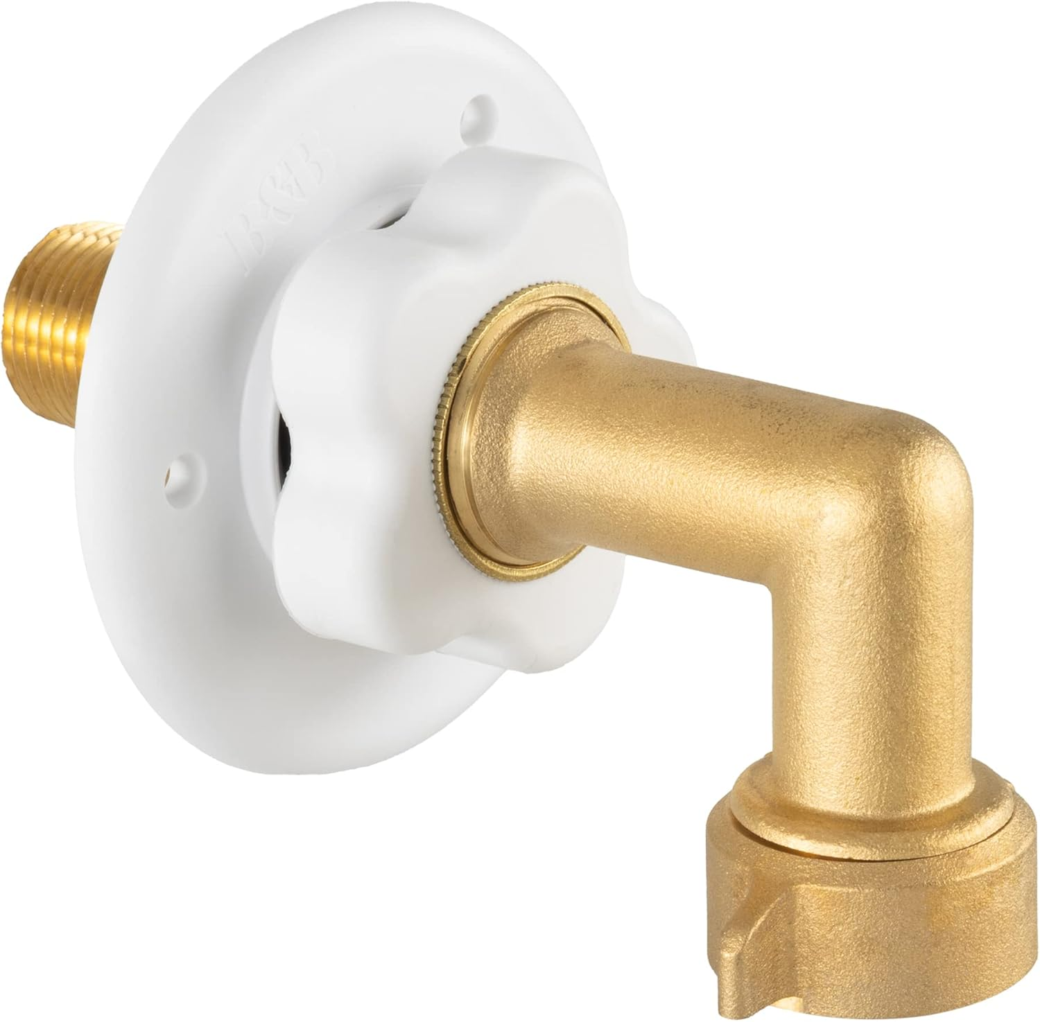 Recpro RV Camper Motorhome Trailer Marine White City Water Fill Inlet Flange Brass with Check Valve (With Hose Elbow) image number 3