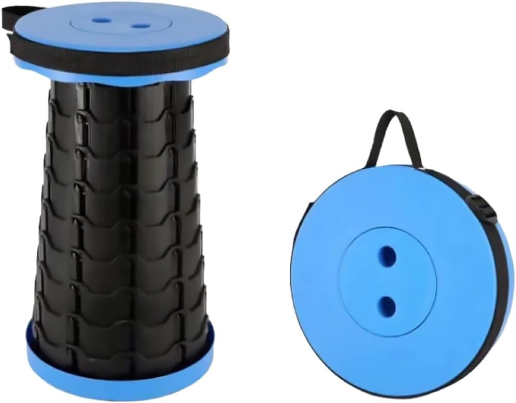 AIMALL Telescopic Folding Stool for Outdoor Travel, Portable Rainbow High-Speed Railway Train Seat, Adjustable Height 10.03In X 17.71In, Compact PP Material, Available in Red, Blue, Orange