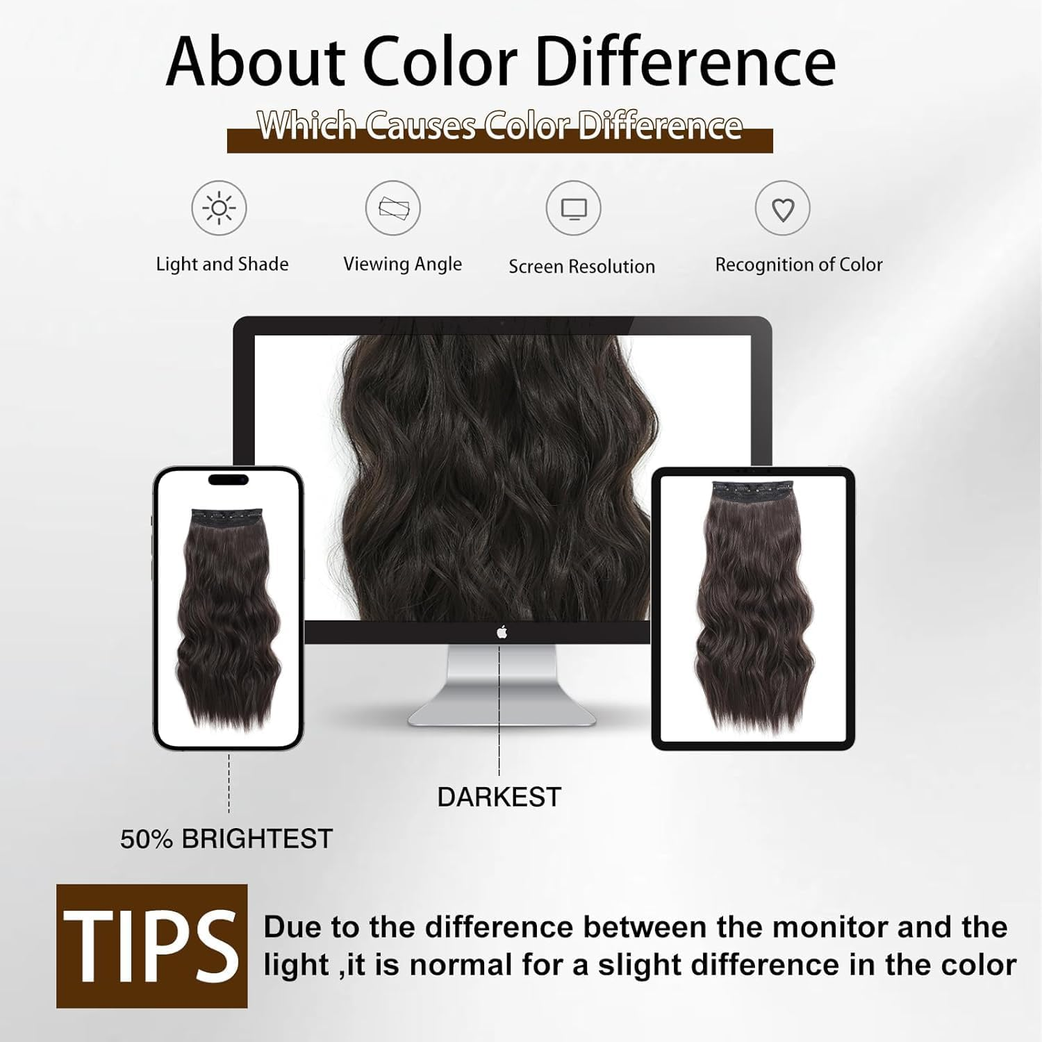 QAUARUMSUN Clip in Hair Extensions 24 Inch 4Pcs Long Wavy Synthetic Hair Extensions Double Weft Hairpieces for Women (Brown)