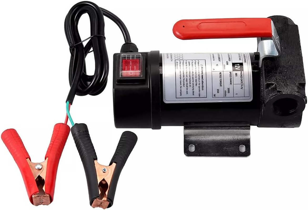 12V Heavy Duty Car Oil Diesel Transfer Pump Electric Fuel Bowser 50L/Min 260W