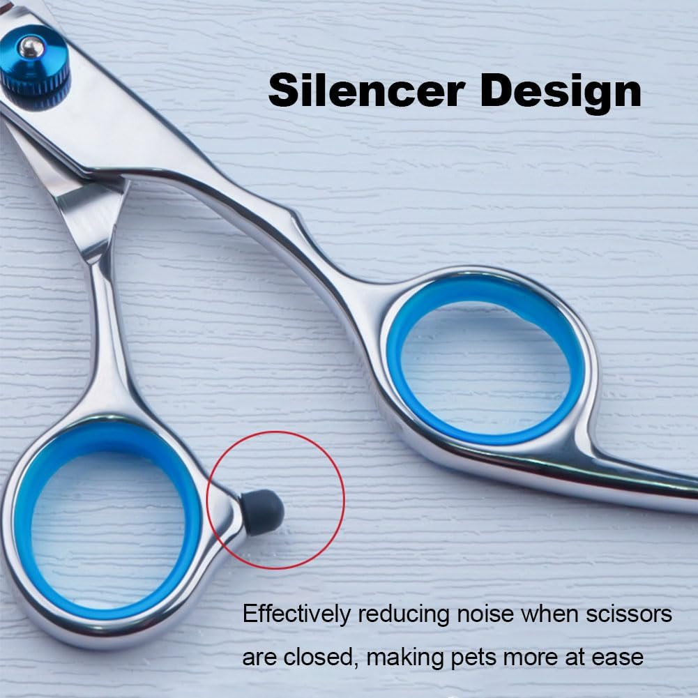 6 Inch Curved Scissors for Dogs, Stainless Steel Dog Scissors, Fur Scissors for Dogs, Dog and Cat Safety round Tip Grooming Scissors, Pet Dog Grooming Scissors image number 6