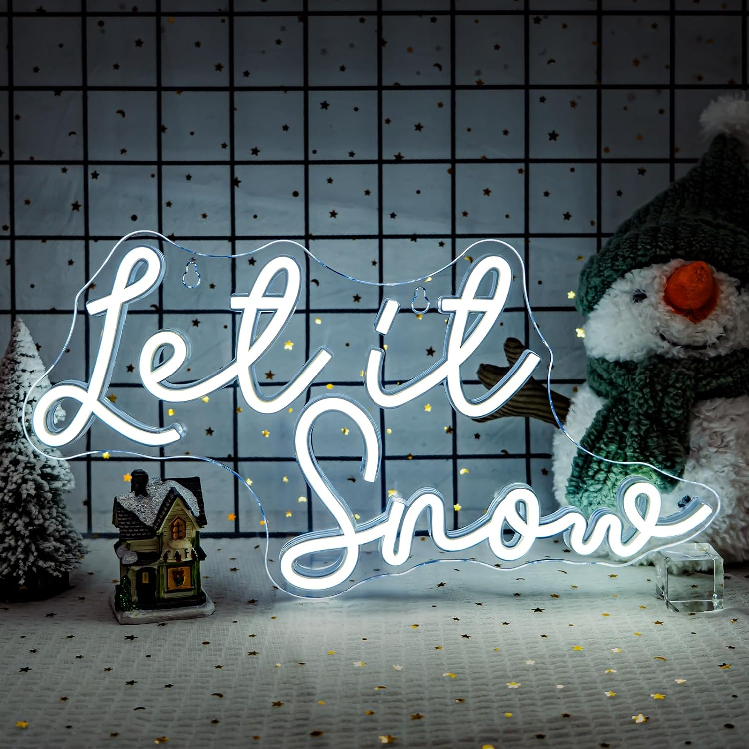 SIGNSHIP Merry Christmas Antlers Hat Neon Sign, Merry Christmas Elk Antlers Hat LED Sign, LED Lettering with Dimmable, Light Signs for Wall Decoration, Christmas Party, Bedroom, New Year Party