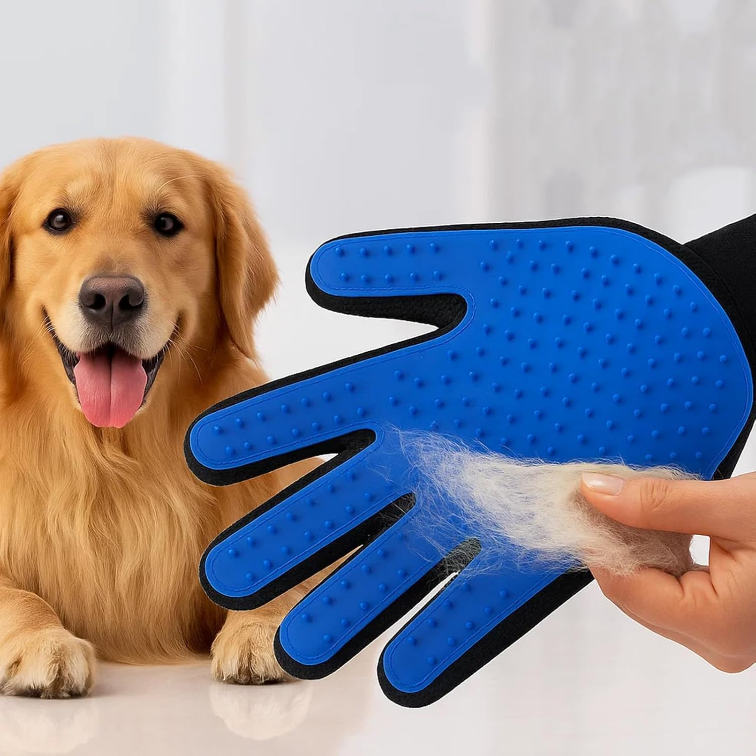 4PCS Pet Hair Remover Glove, Electrostatic Pet Hair Remover, Pet Grooming Glove for Dog and Cat Hair Removal, Multi-Surface Cleaning for Furniture, Car Seats, Clothes