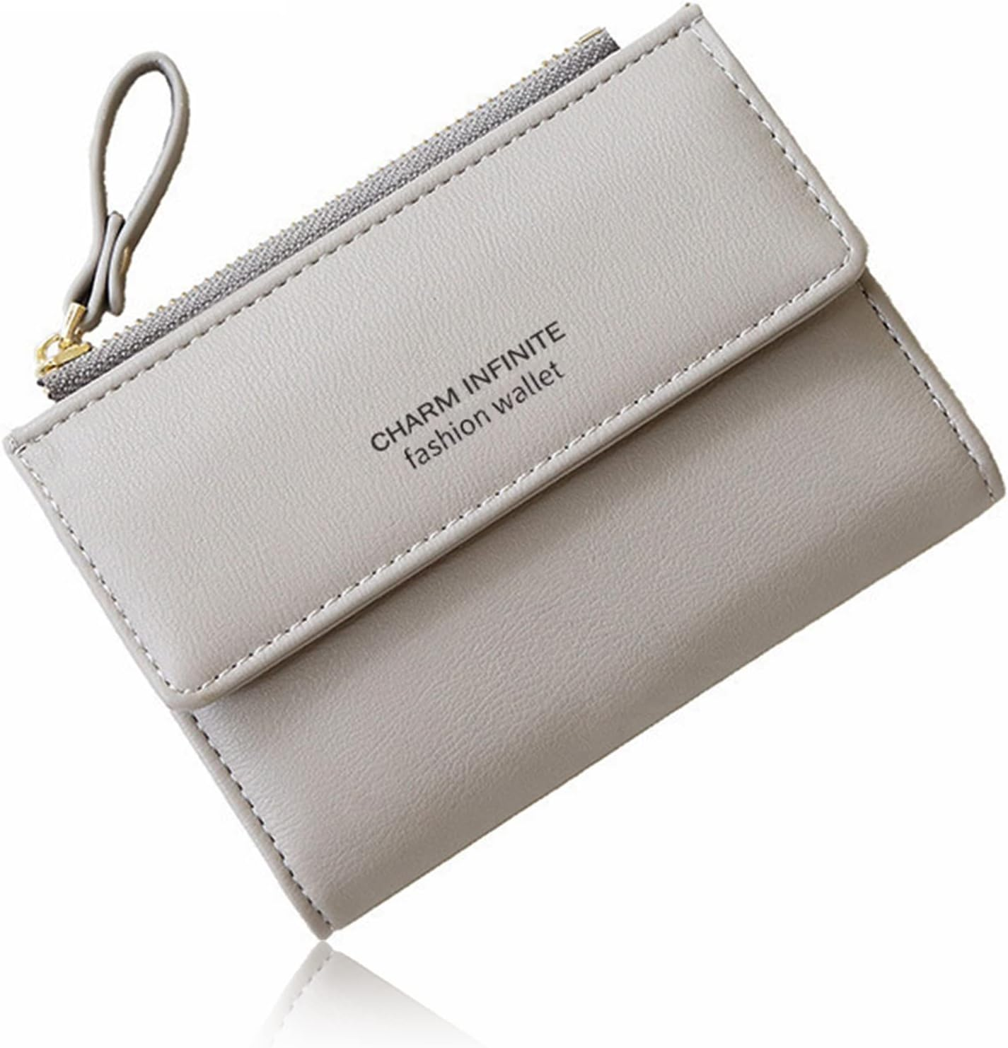 Bifold Leather RFID Blocking Wallet for Women Mini Ladies Purse with Coin Pocket, with Zipper Buckle, Credit Card Holder Coin Purse PU Small Short Wallet (Pink)