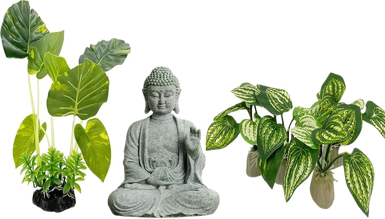 6Pcs Buddha Set,Fish Tank Decorations Aquarium Decoration Small Ornaments Accessories Betta Fish Rest Leaf Buddha for Household and Office Aquarium Simulation. image number 3