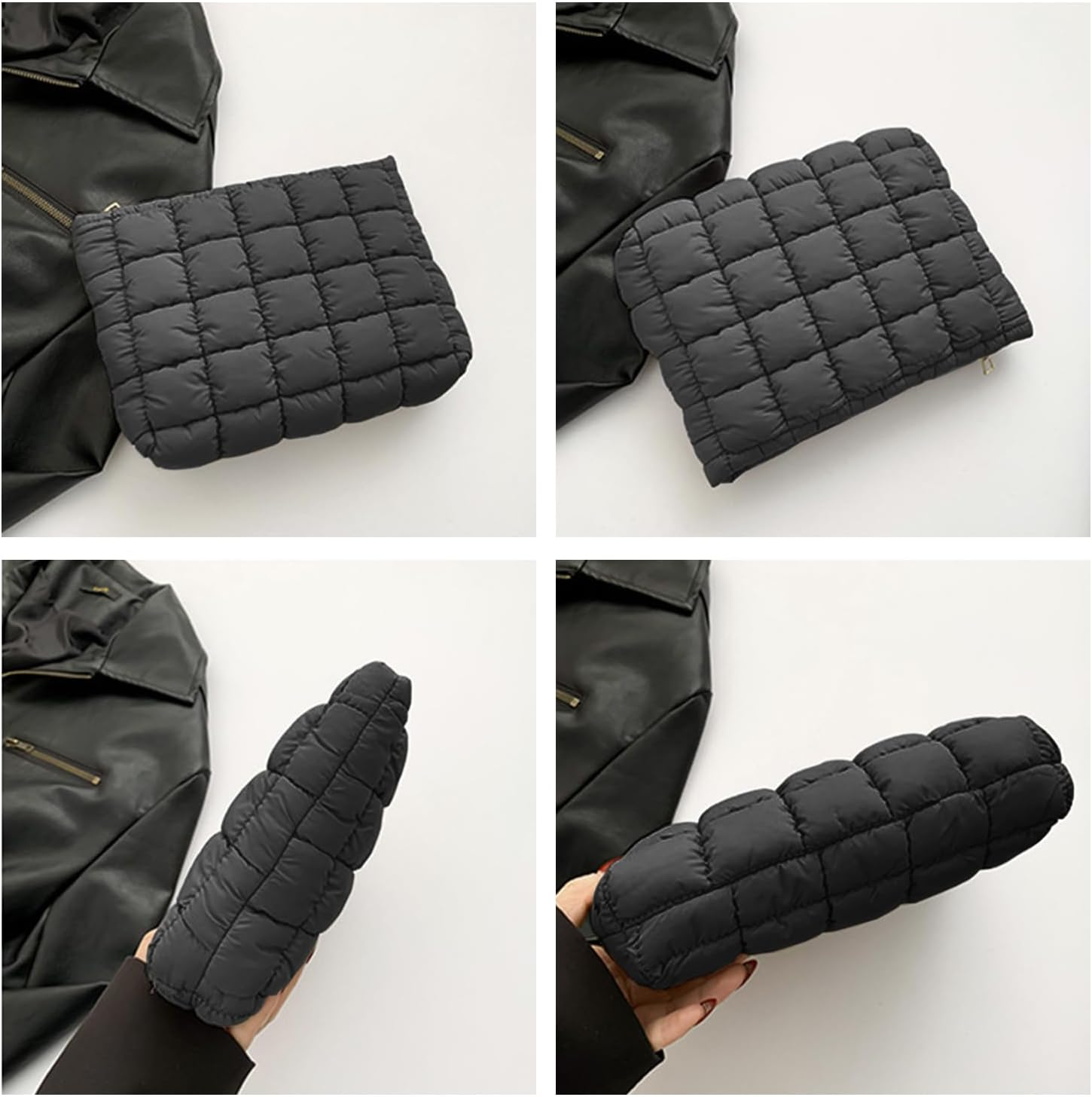 1 Piece Black Cosmetic Bag, Women'S Storage Bag, Large Capacity Cosmetic Bag, Simple Storage Bag, Fashionable Clutch Bag