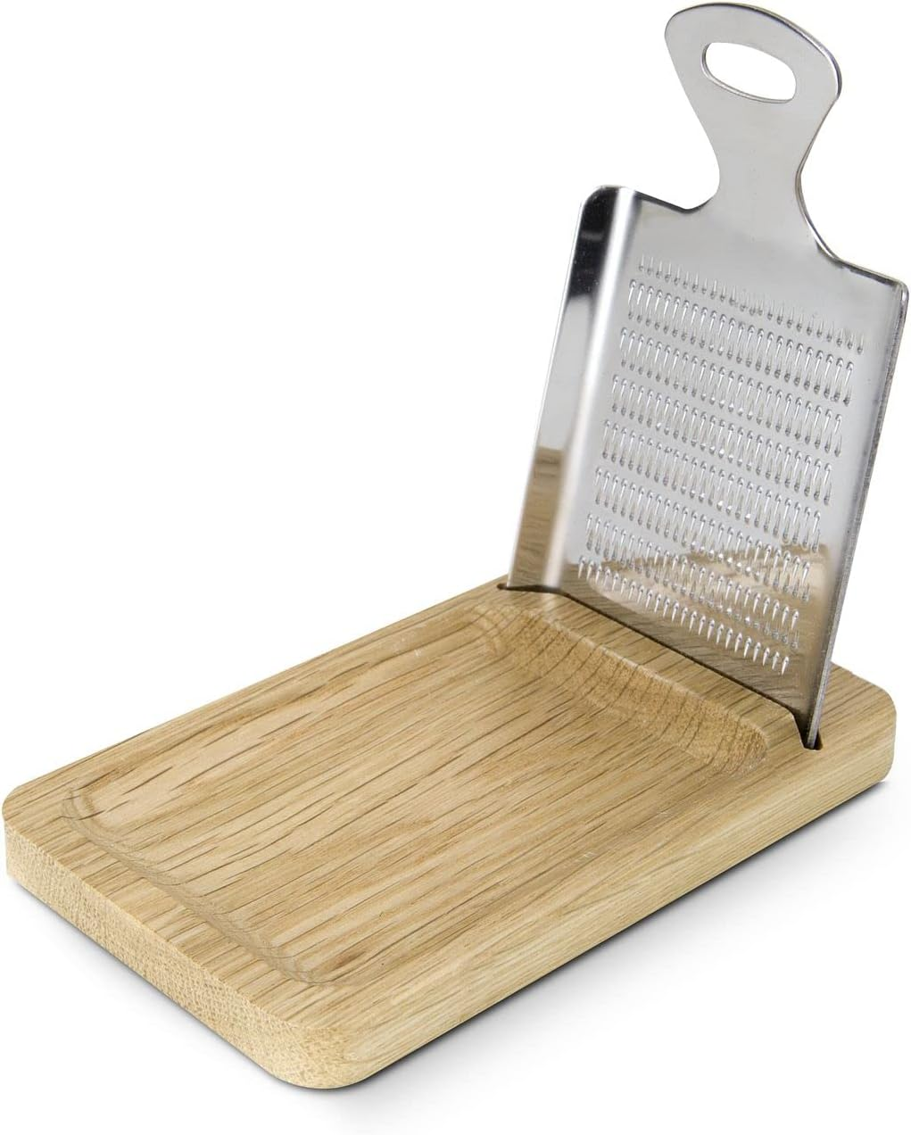 ROMINOX Gift Item Spice Grater // Aroma Exclusive Stainless Steel Grater with Oak Stand Integrated Shelf Ideal for Grating Salt Stones, Ginger, Turmeric, Garlic, Approx. 12.5 X 8 X 2 Cm image number 3