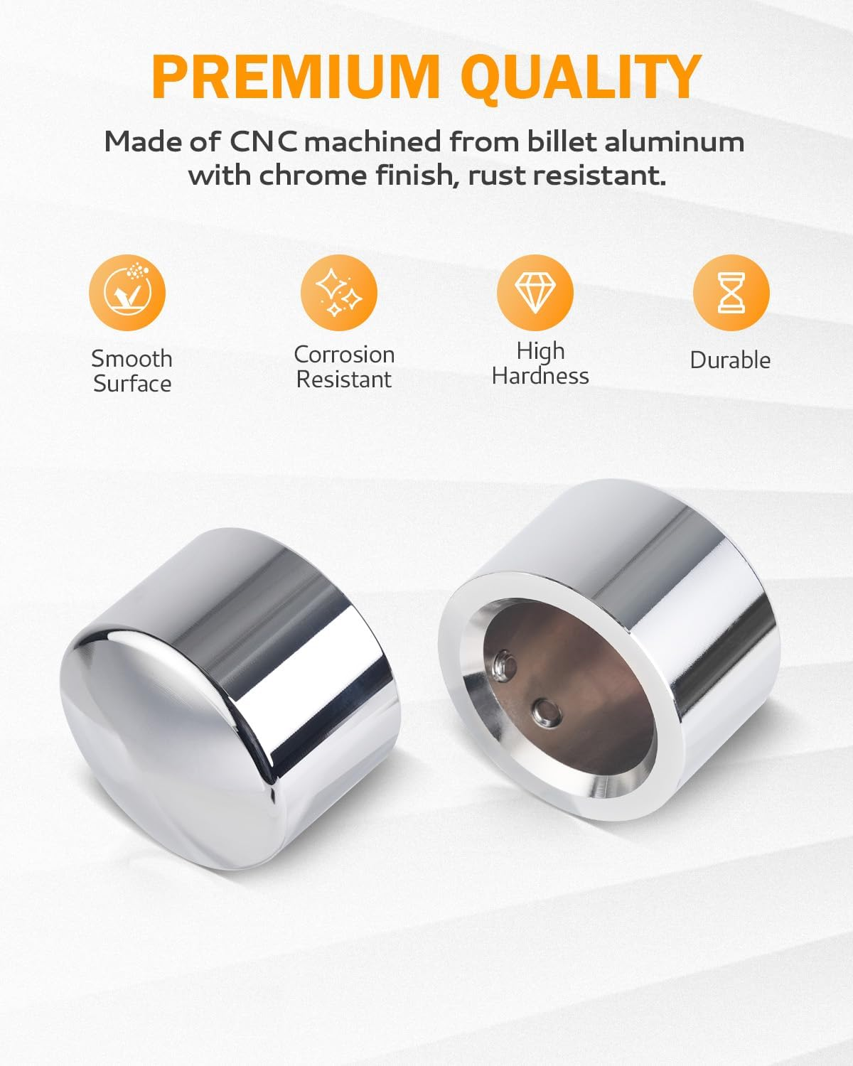 Lalaparts Chrome Front Axle Nut Cover Caps Compatible for Harley Softail Sportster Road King Electra Glide 2002-2019 image number 5