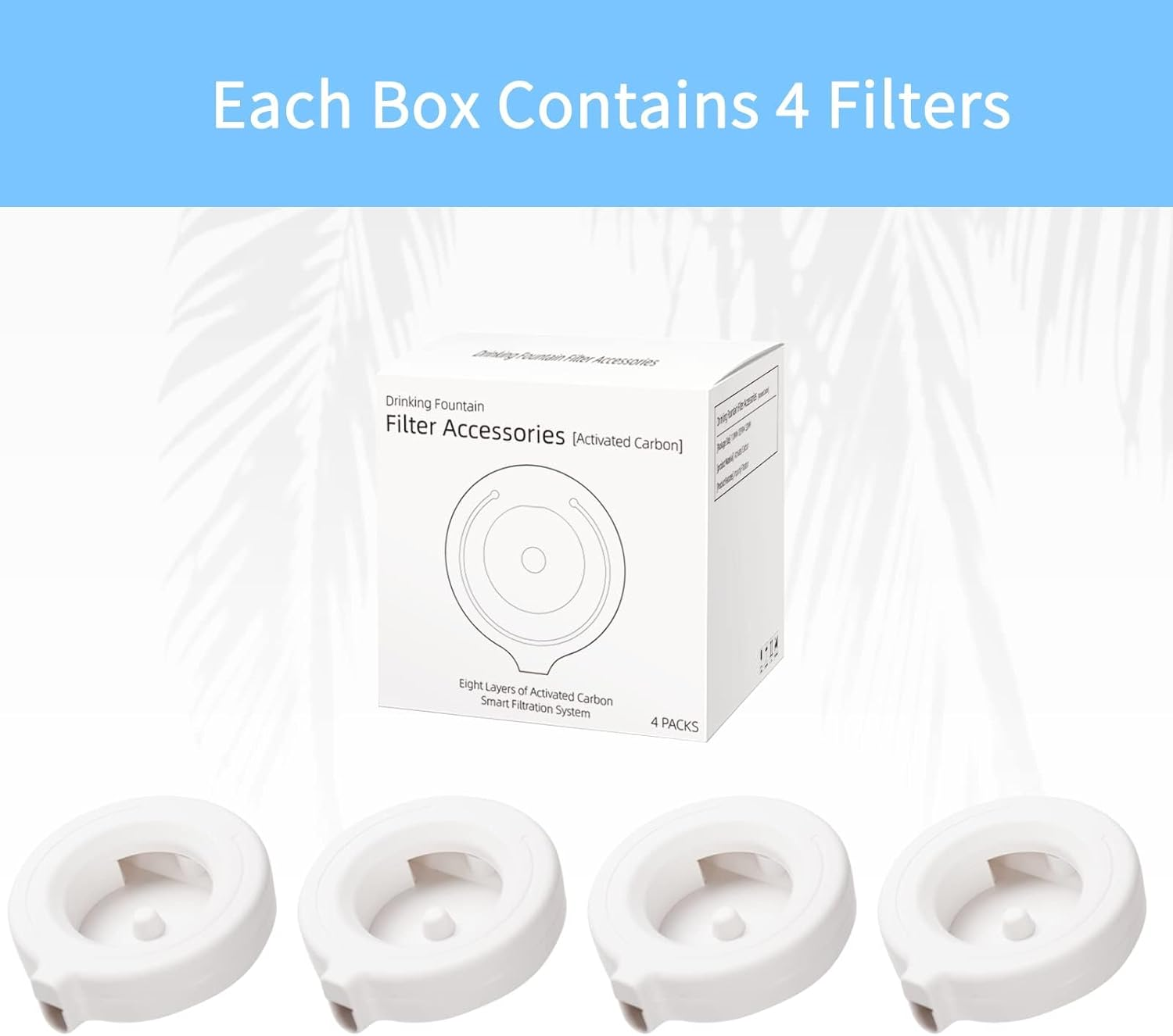 RIZZARI Replacement Filters for Automatic Pet Waterer, Water Dispenser Replacement Filters, Triple Filtration System, 4 Pack