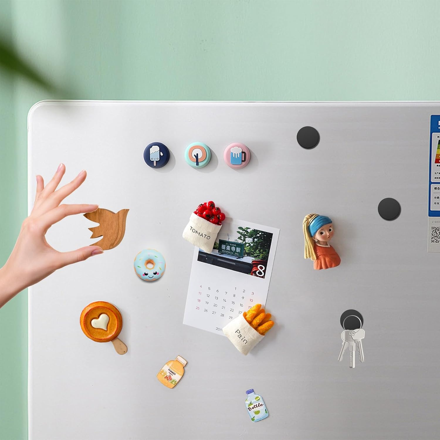 Merrynine 90Pcs Magnetic Dot with Self Adhesive, 0.8" L X 0.8" H, Peel & Stick Flexible Sticky Magnetic Circles, for Crafts, Photos and Die Storage image number 5