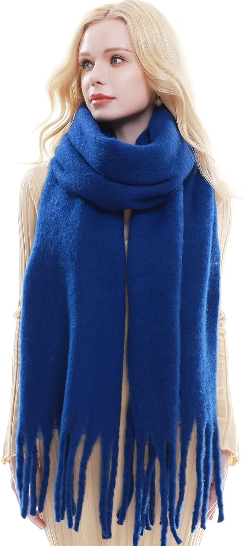 RIIQIICHY Womens Chunky Winter Plaid Scarfs Pashmina Shawls Long Large Wraps Scarfs for Evening Dresses