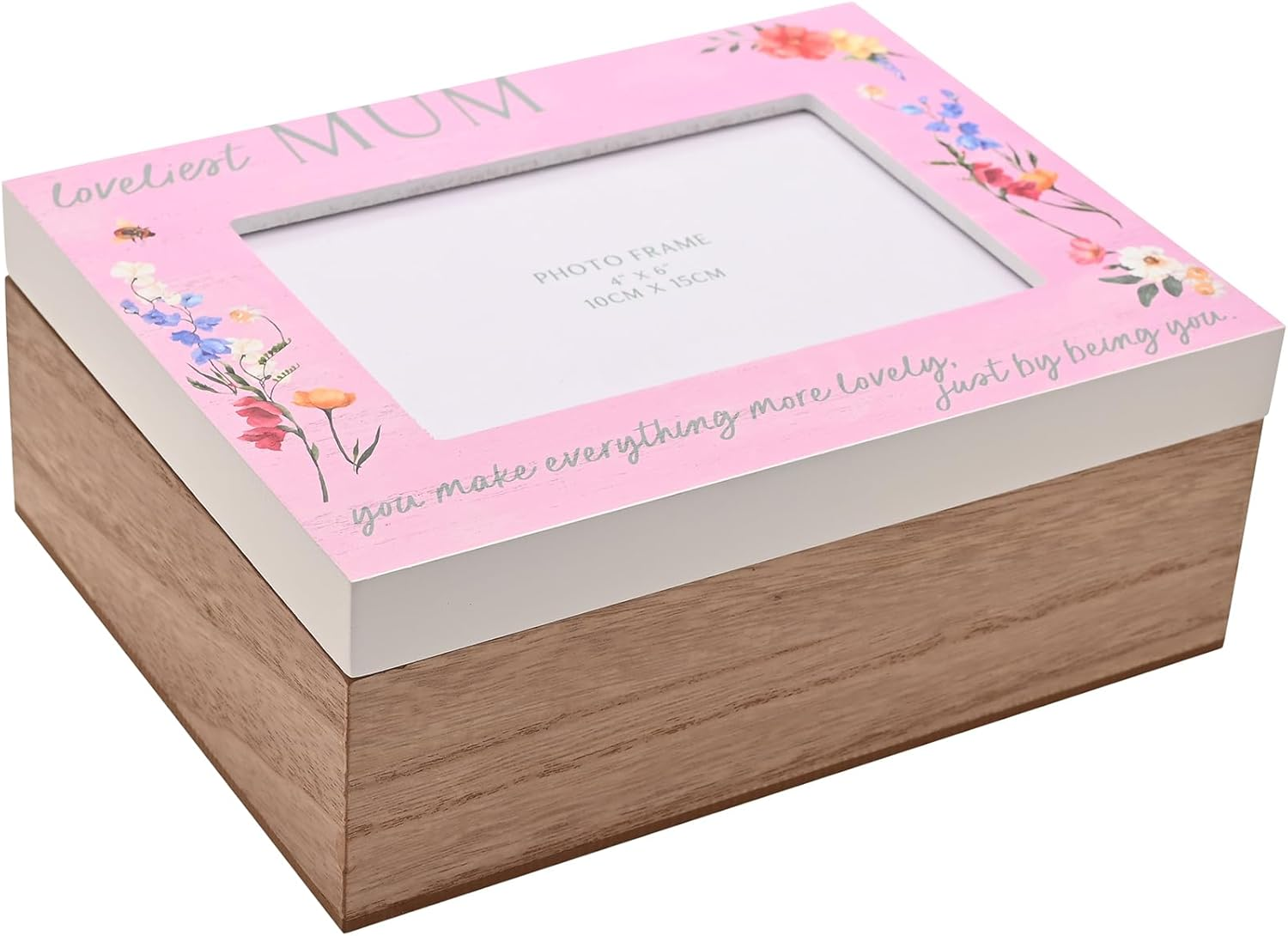 Widdop Loveliest Mum Wooden Keepsake Box Pink I Love You Mum Gift Mother'S Day Present Memory Box with 4" X 6" Photo Aperture Thoughtful Birthday Christmas image number 6