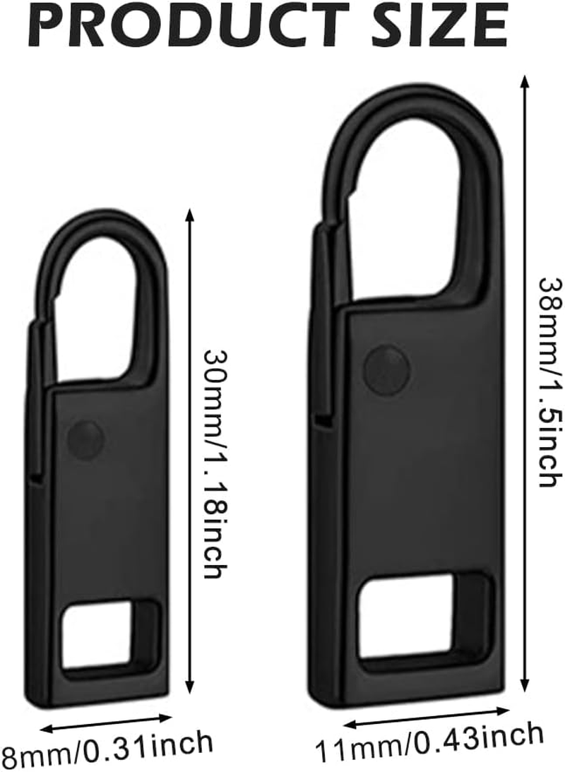 8PCS Metal Zipper Pull Replacement, Handle Mend Fixer, Zipper Tab Repair Kit or Clothes Jacket Pants Jeans Luggage Suitcase Purse Handbag image number 4