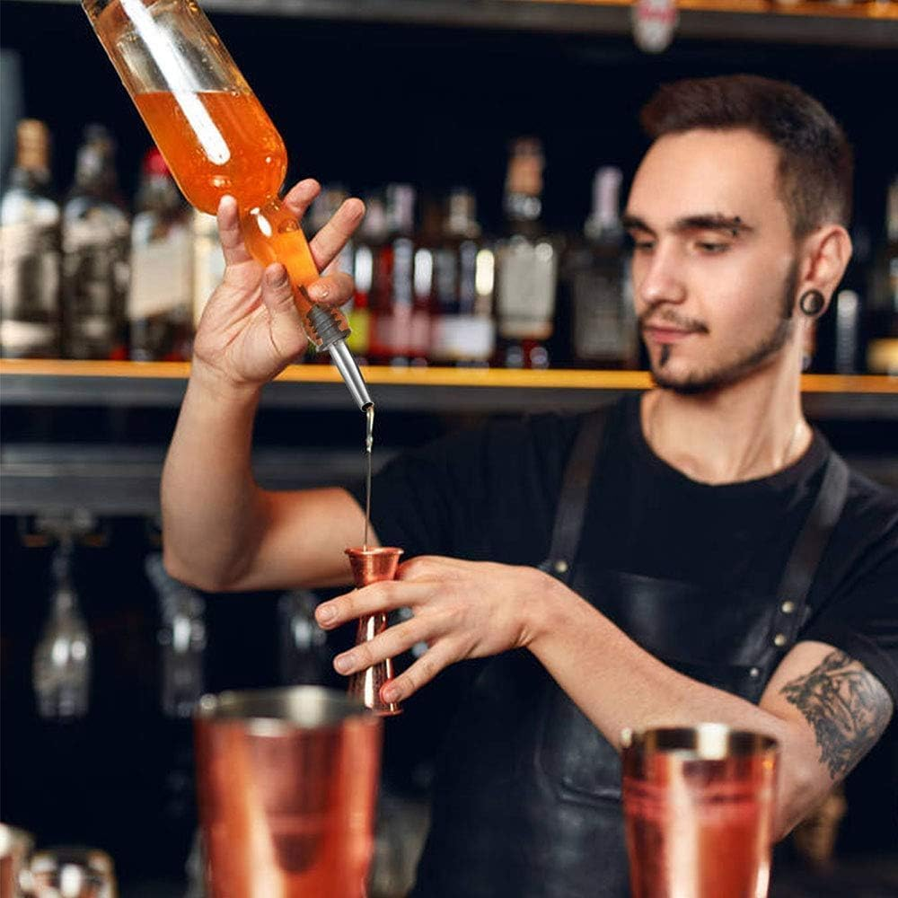 Oiltomn Stainless Steel Pourers, Speed Wine Bottle Pourer, Olive Oil and Vinegar Tapered Stopper Spout, Suitable for about 3/4" Bottle Mouth, with Sealed Dust Caps (2PCS) image number 3