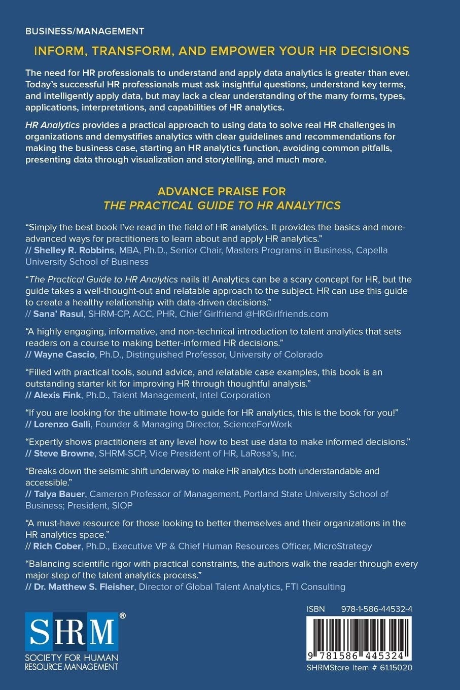 The Practical Guide to HR Analytics: Using Data to Inform, Transform, and Empower HR Decisions